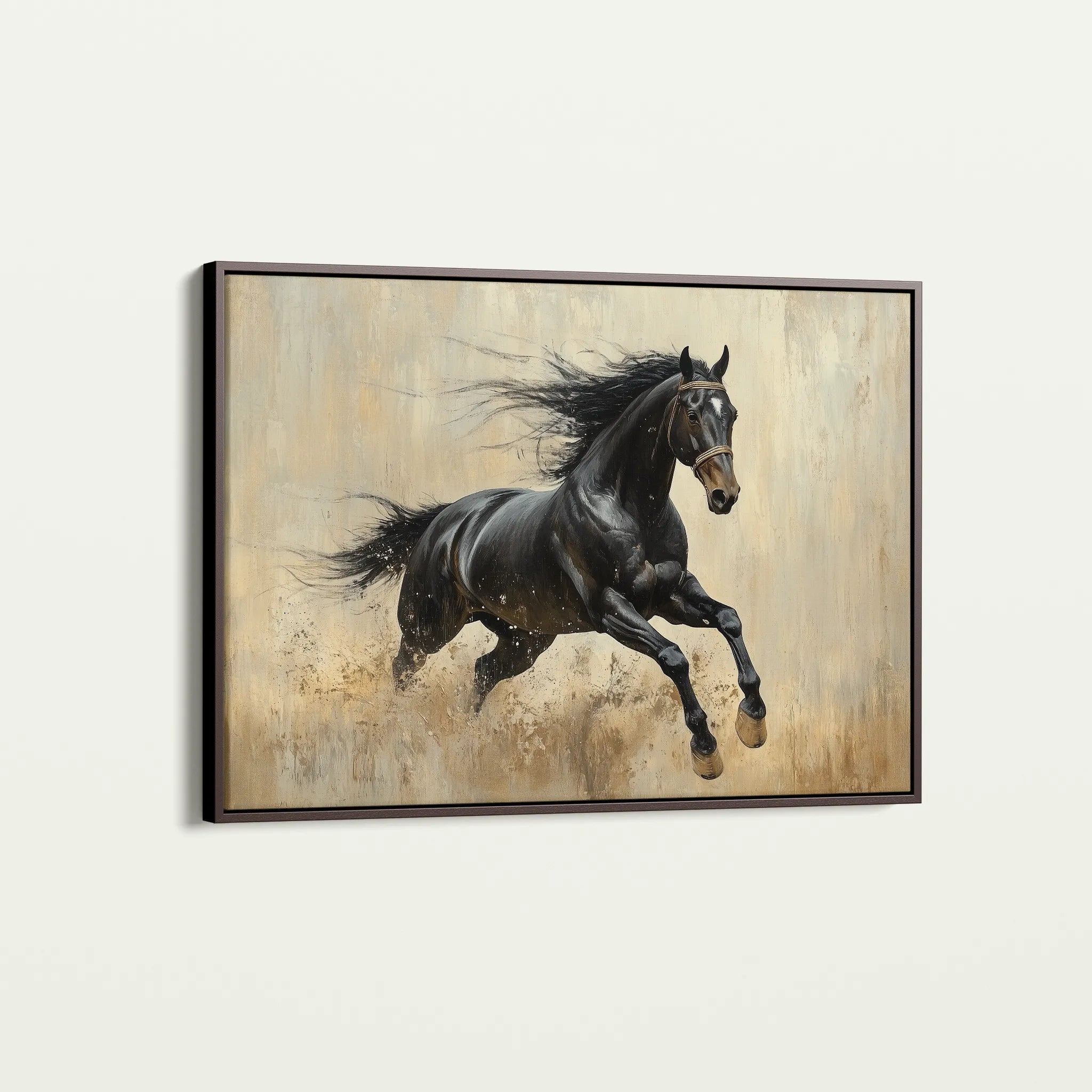 Horses 034 Canvas Art 60 x 40 cm / Black