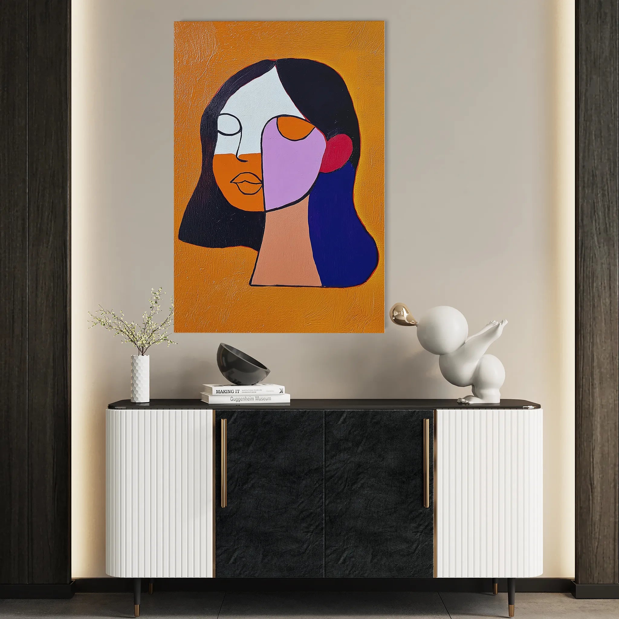 Portrait 034 Canvas Art 60 x 40 cm / Black