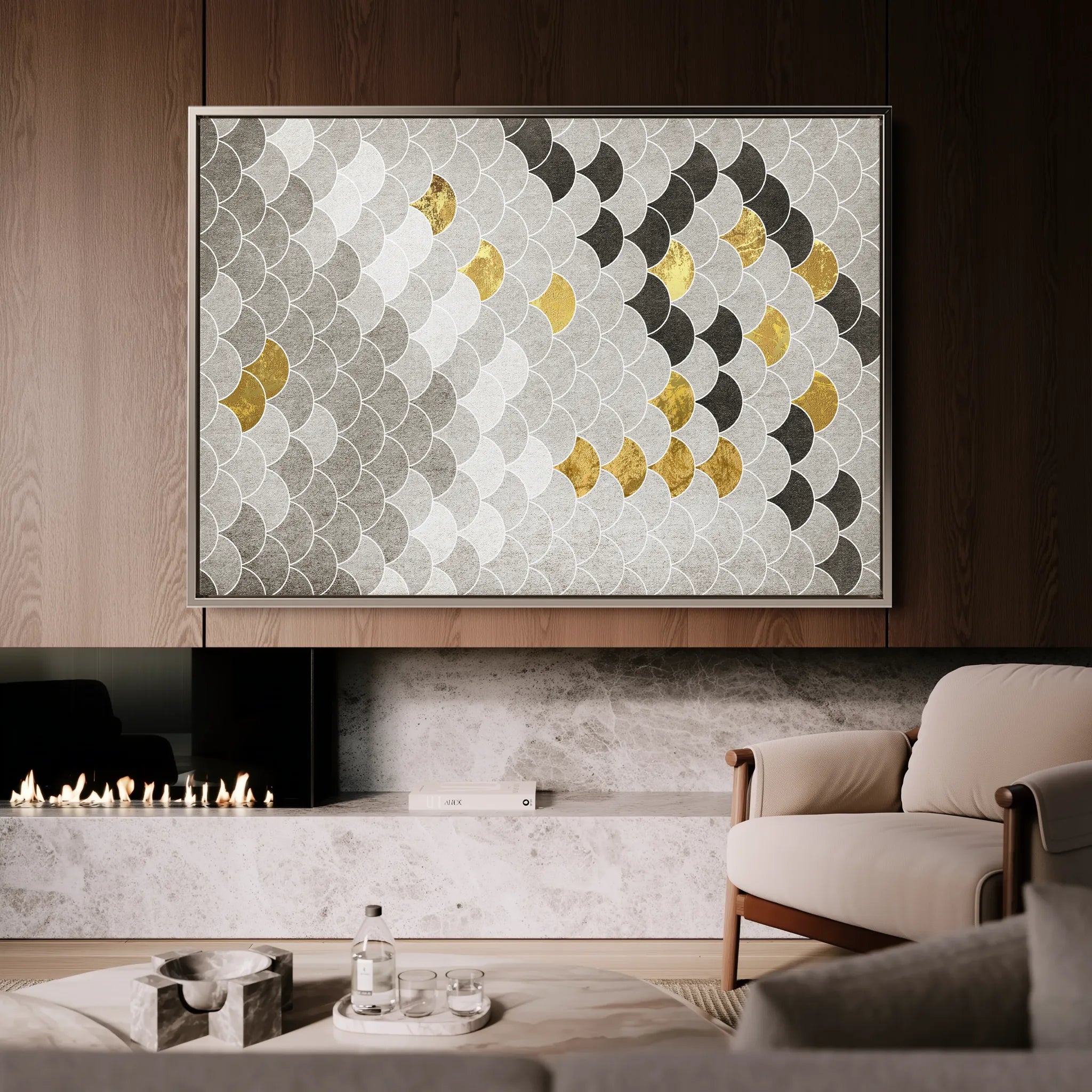 Abstract 035 Canvas Art 60 x 40 cm / Black
