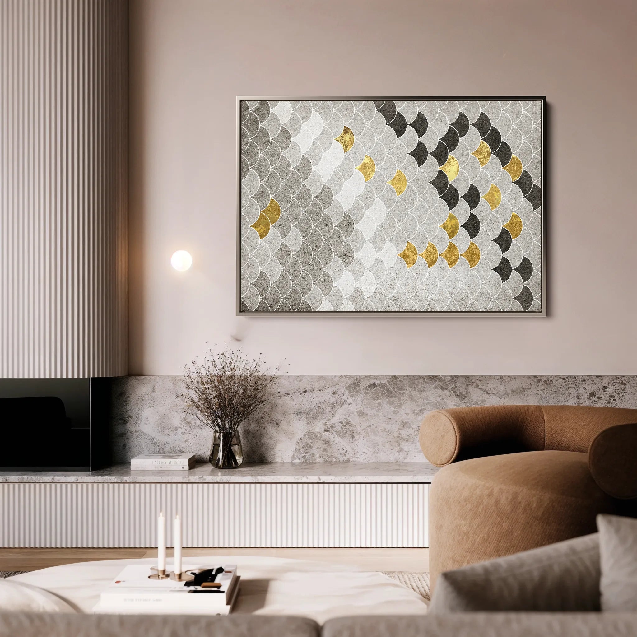 Abstract 035 Canvas Art 60 x 40 cm / Black