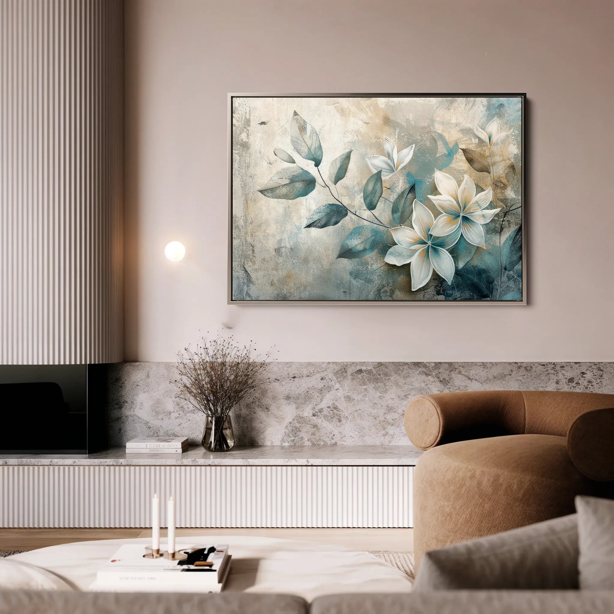 Floral 035 Canvas Art 60 x 40 cm / Black