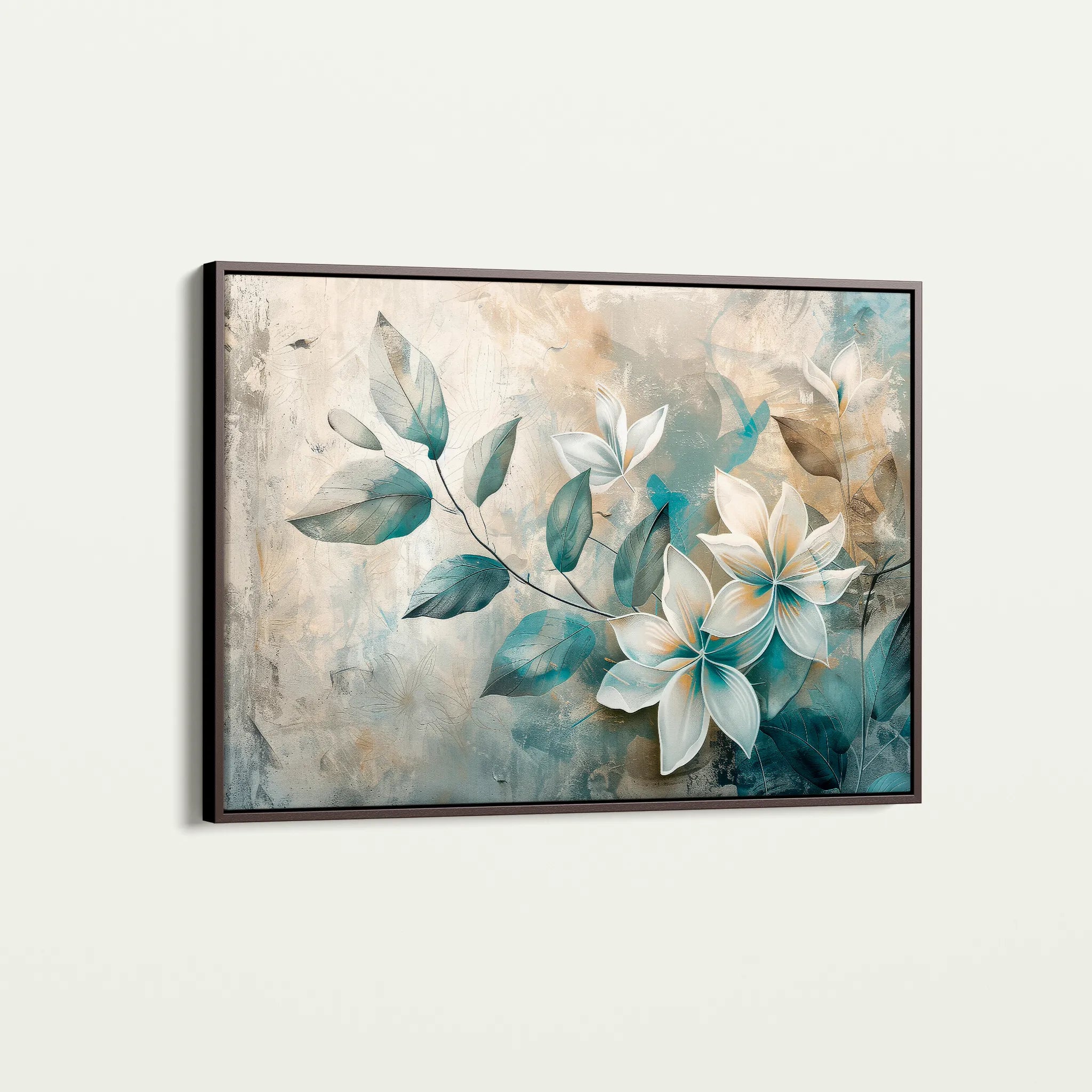 Floral 035 Canvas Art 60 x 40 cm / Black