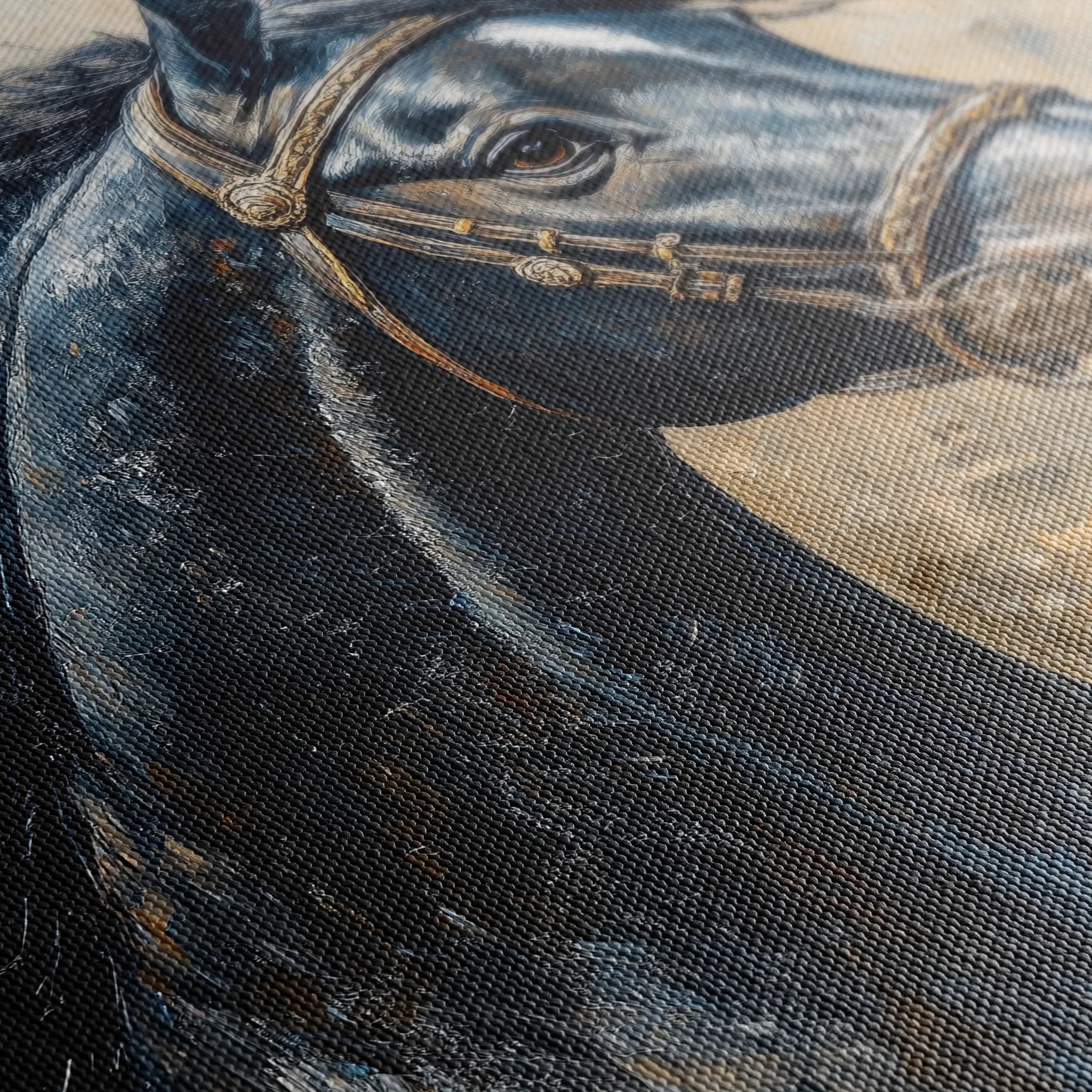 Horses 035 Canvas Art 60 x 40 cm / Black