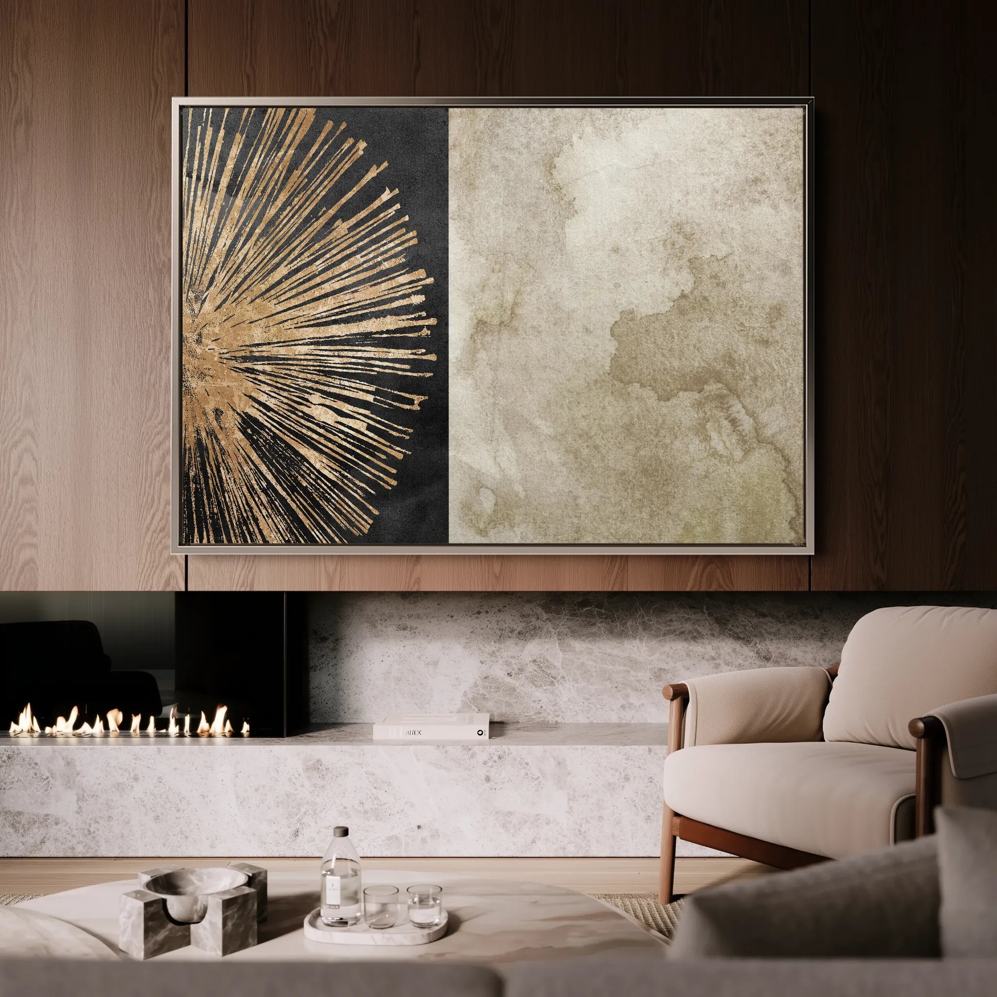 Abstract 036 Canvas Art 60 x 40 cm / Black