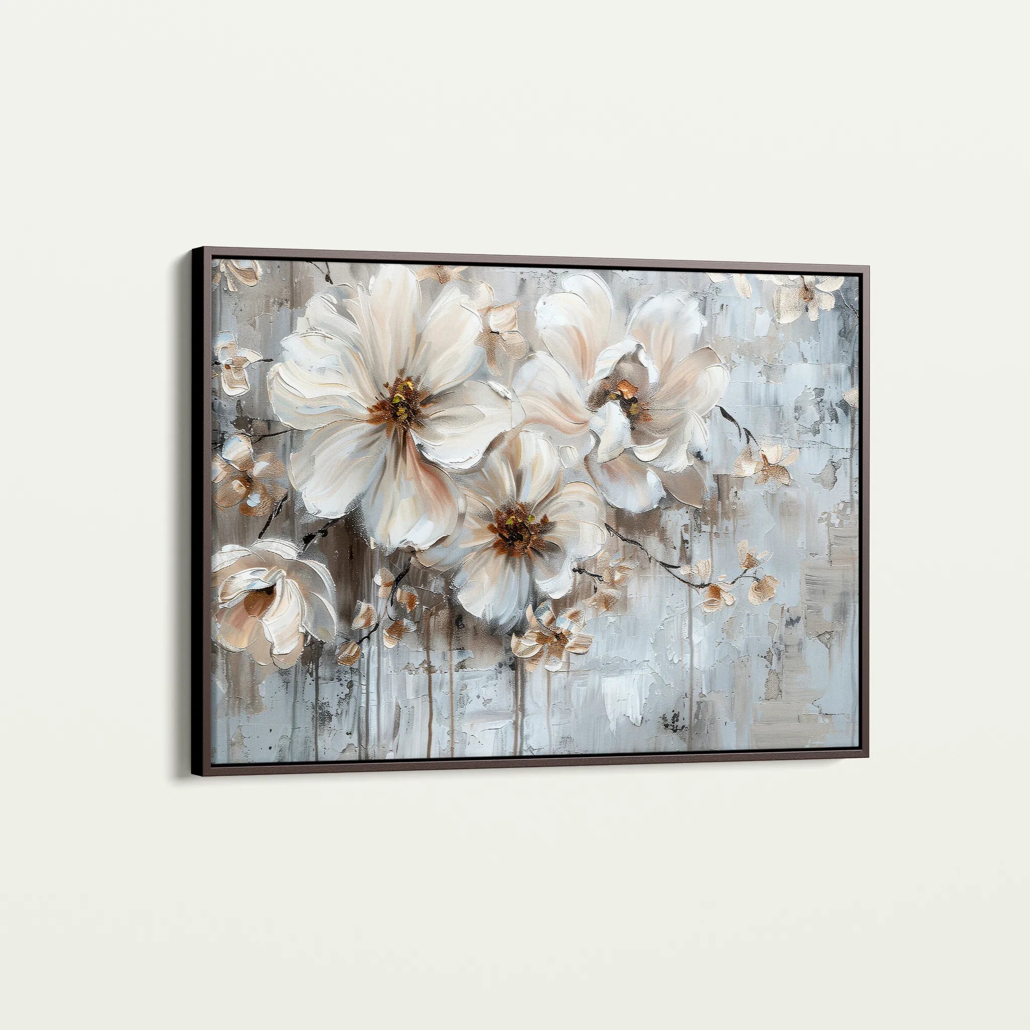 Floral 036 Canvas Art 60 x 40 cm / Black