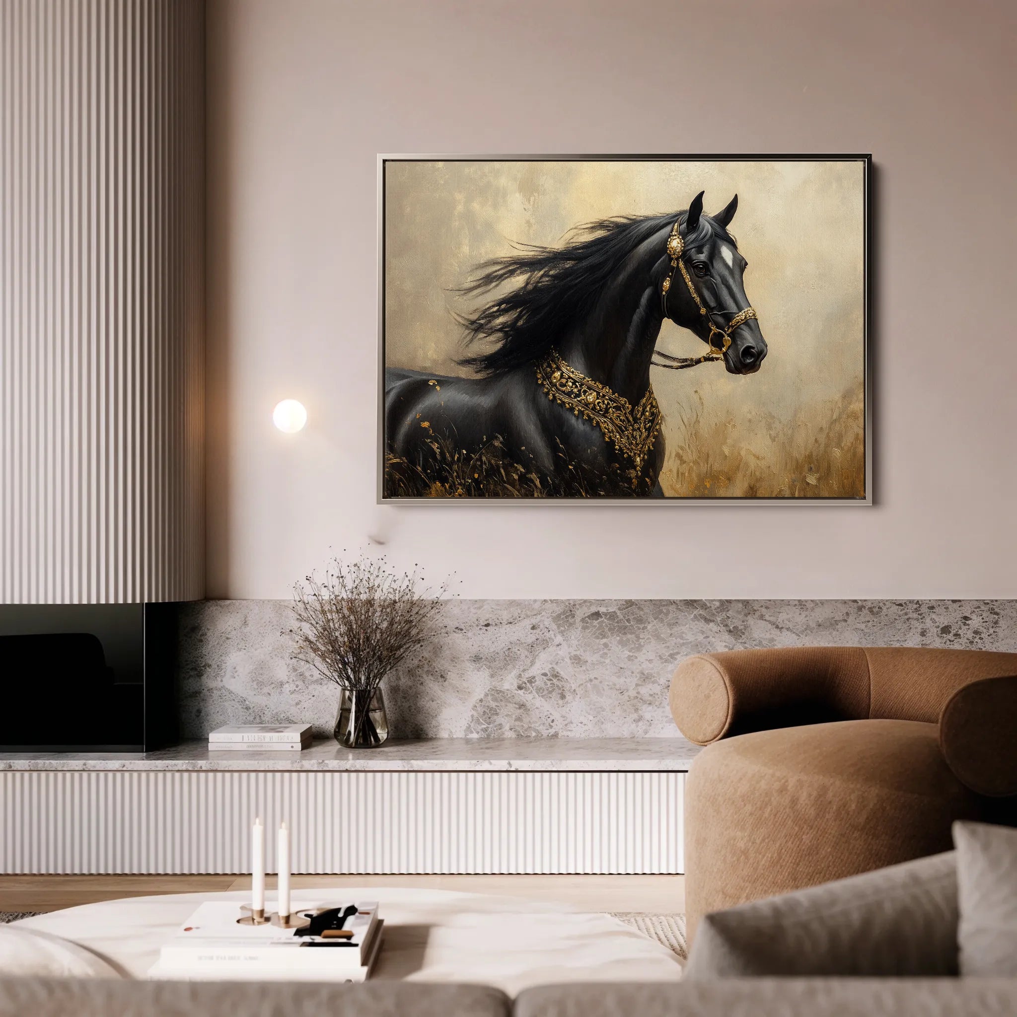 Horses 036 Canvas Art 60 x 40 cm / Black