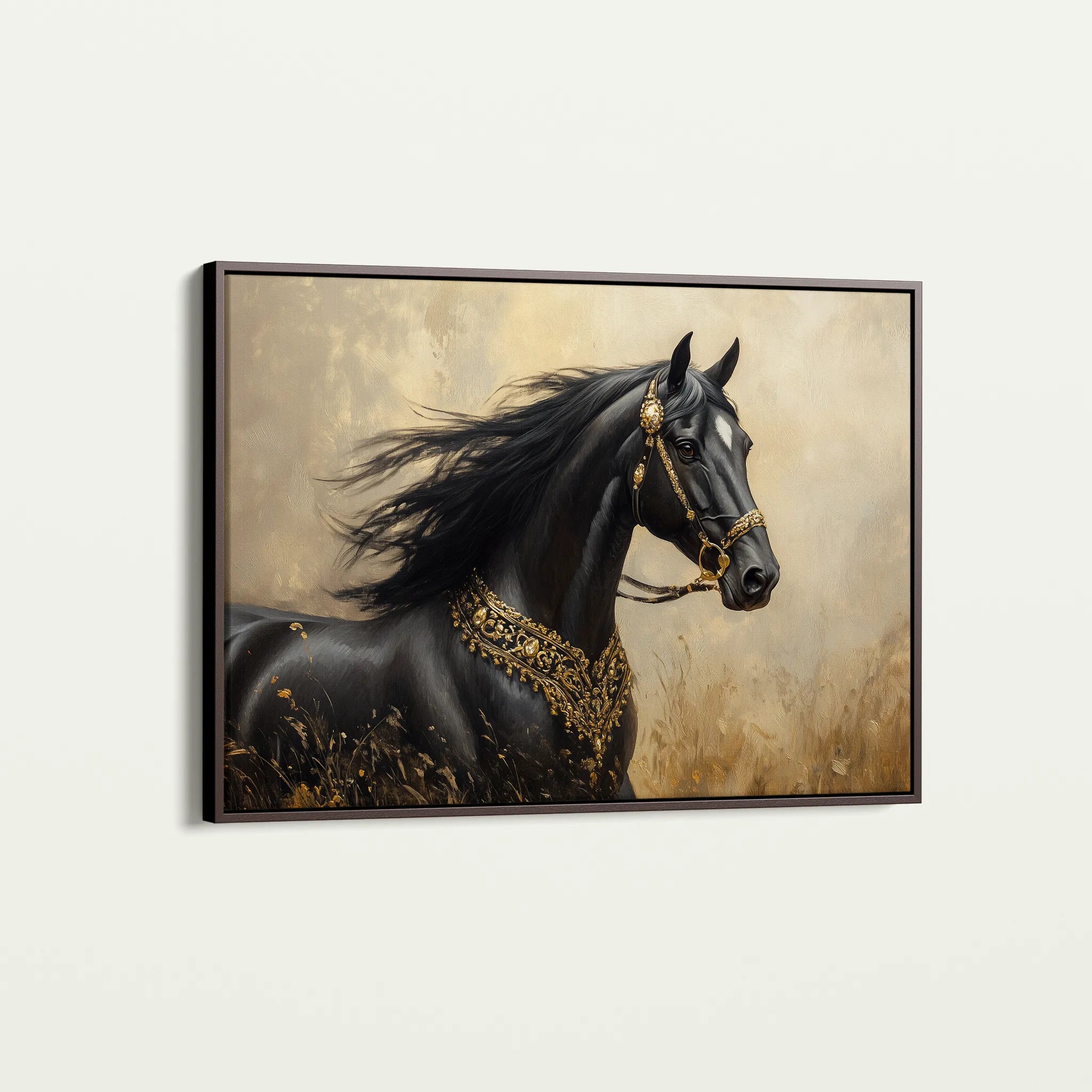 Horses 036 Canvas Art 60 x 40 cm / Black