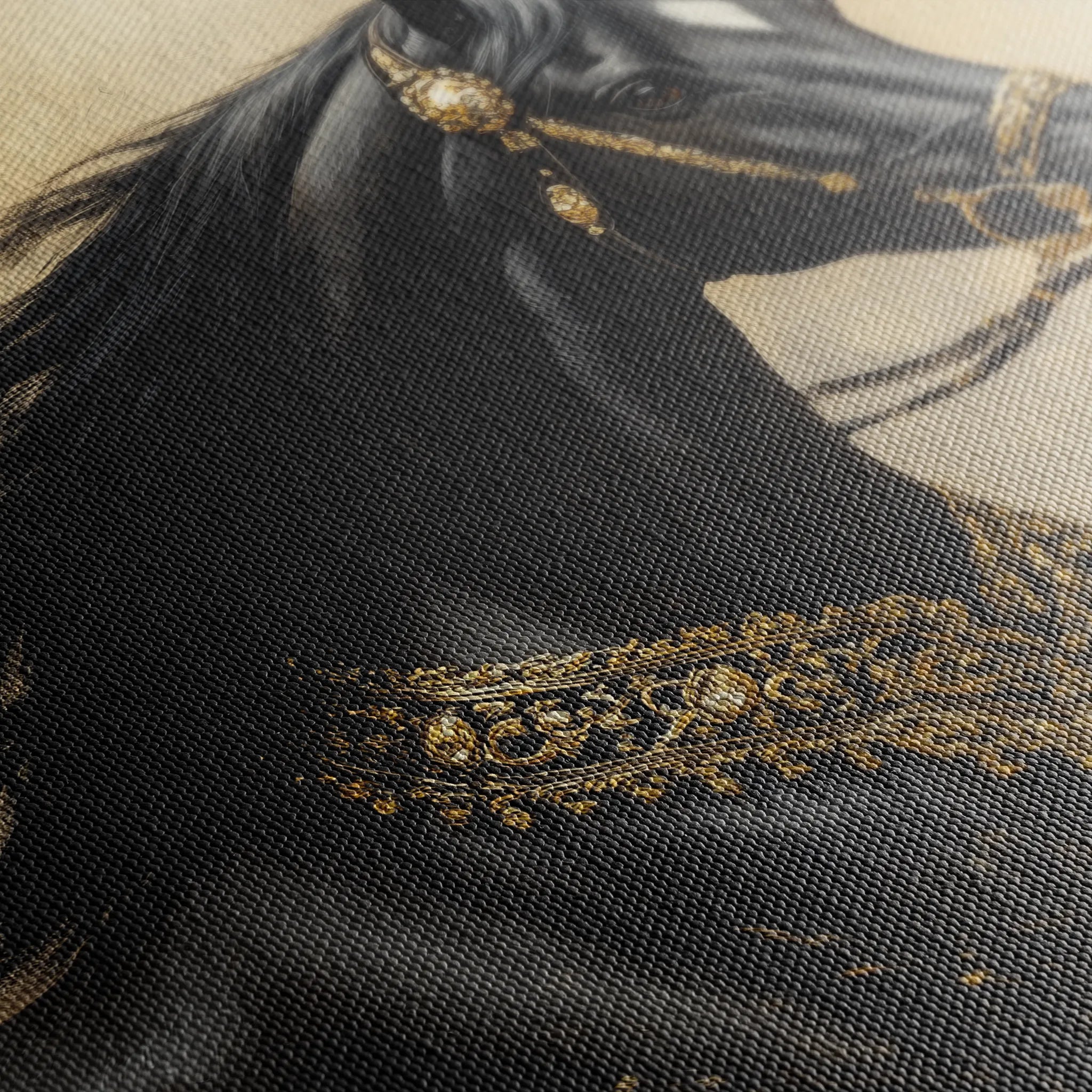 Horses 036 Canvas Art 60 x 40 cm / Black