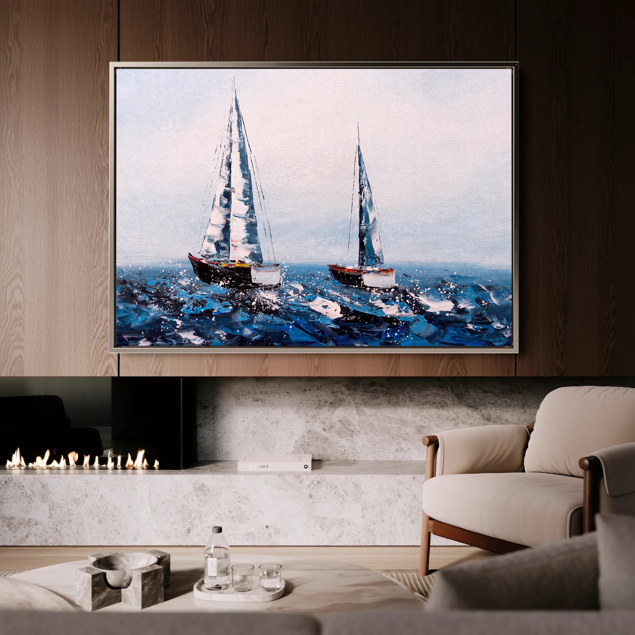 Landscape 036 Canvas Art 60 x 40 cm / Black