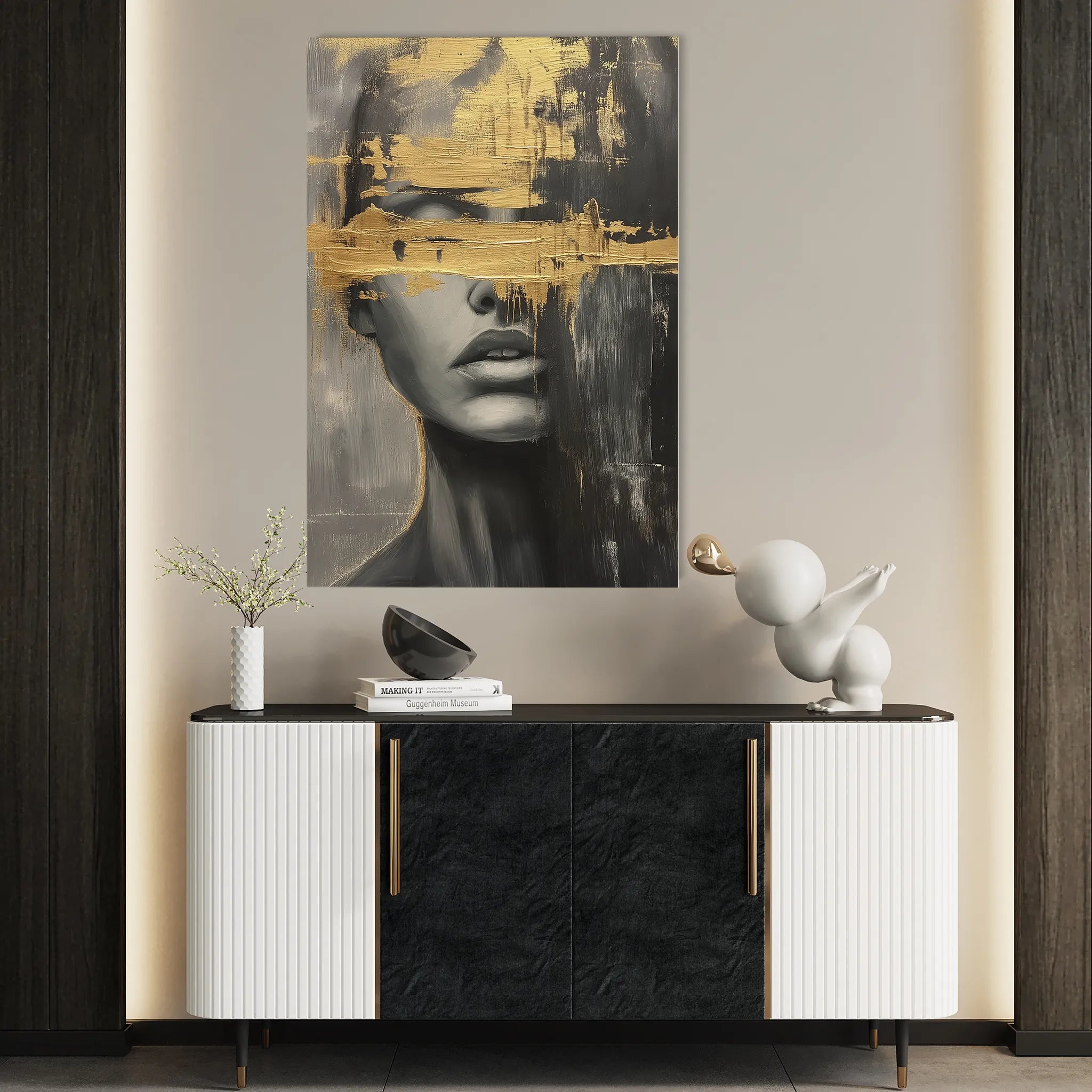 Portrait 036 Canvas Art 60 x 40 cm / Black