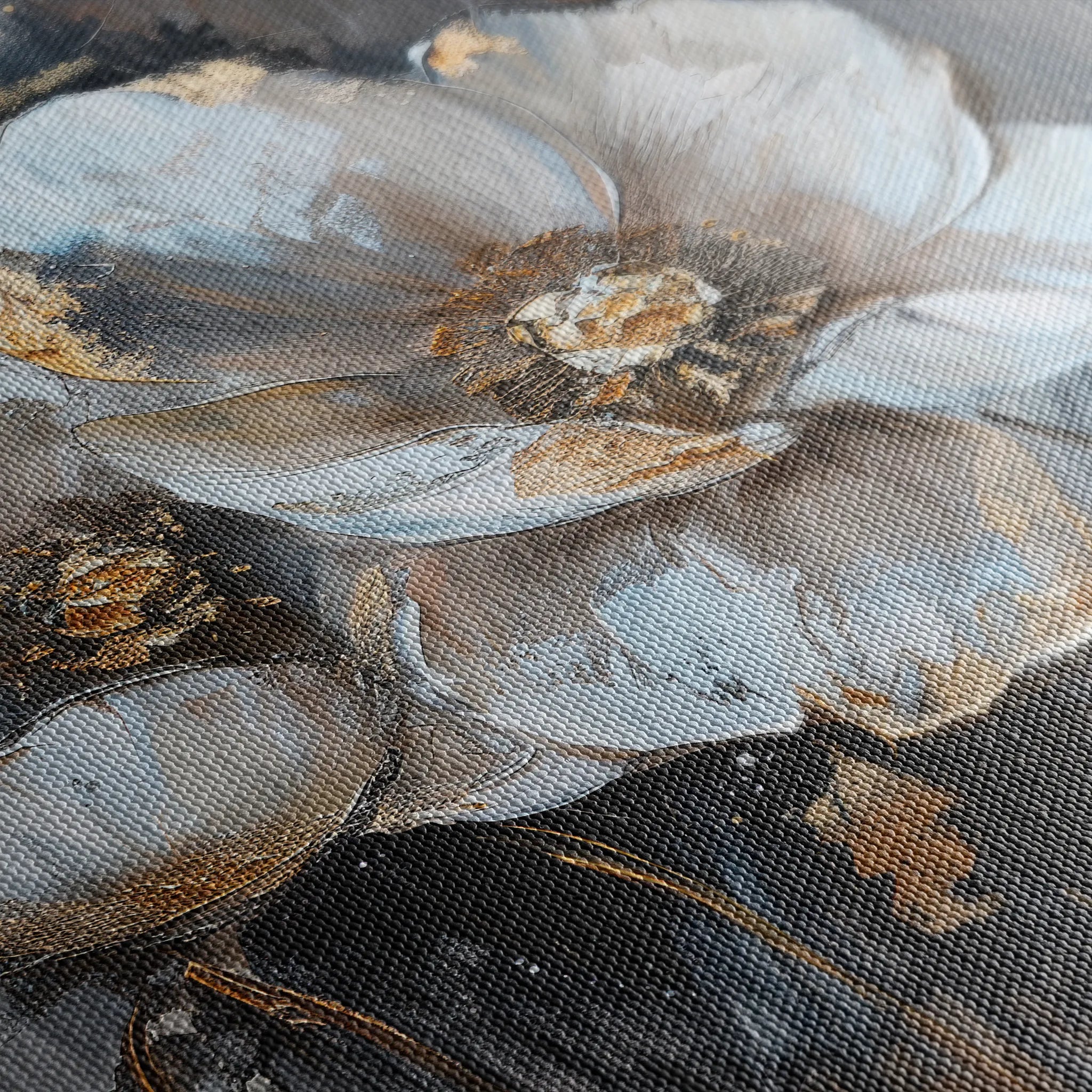 Floral 037 Canvas Art 60 x 40 cm / Black