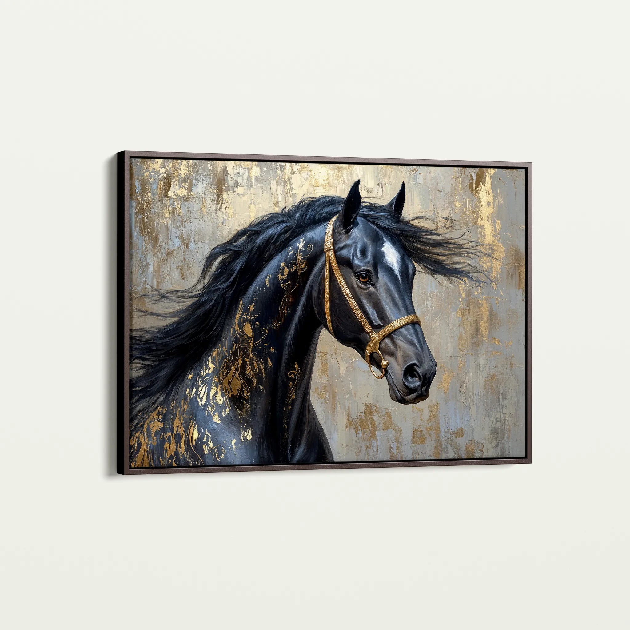 Horses 037 Canvas Art 60 x 40 cm / Black