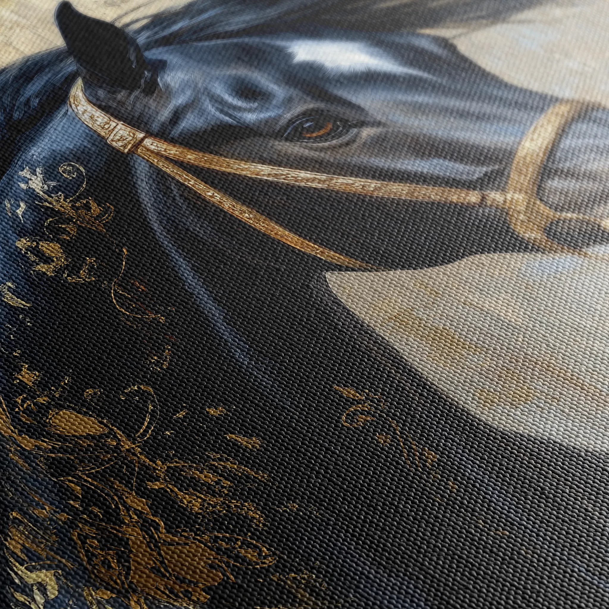 Horses 037 Canvas Art 60 x 40 cm / Black
