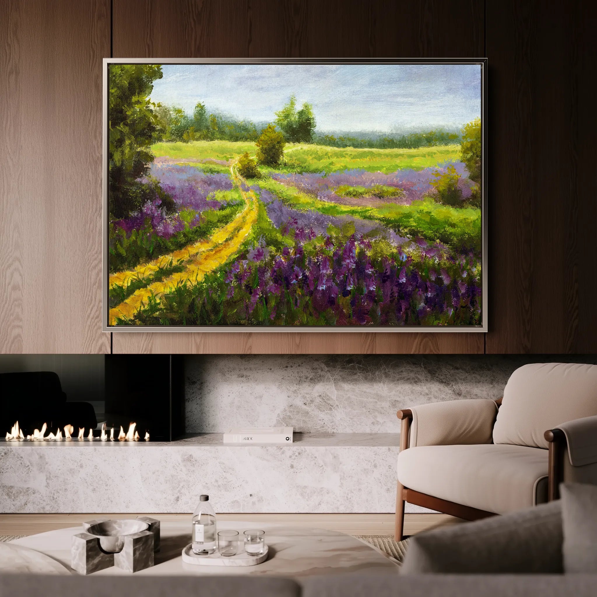 Landscape 037 Canvas Art 60 x 40 cm / Black