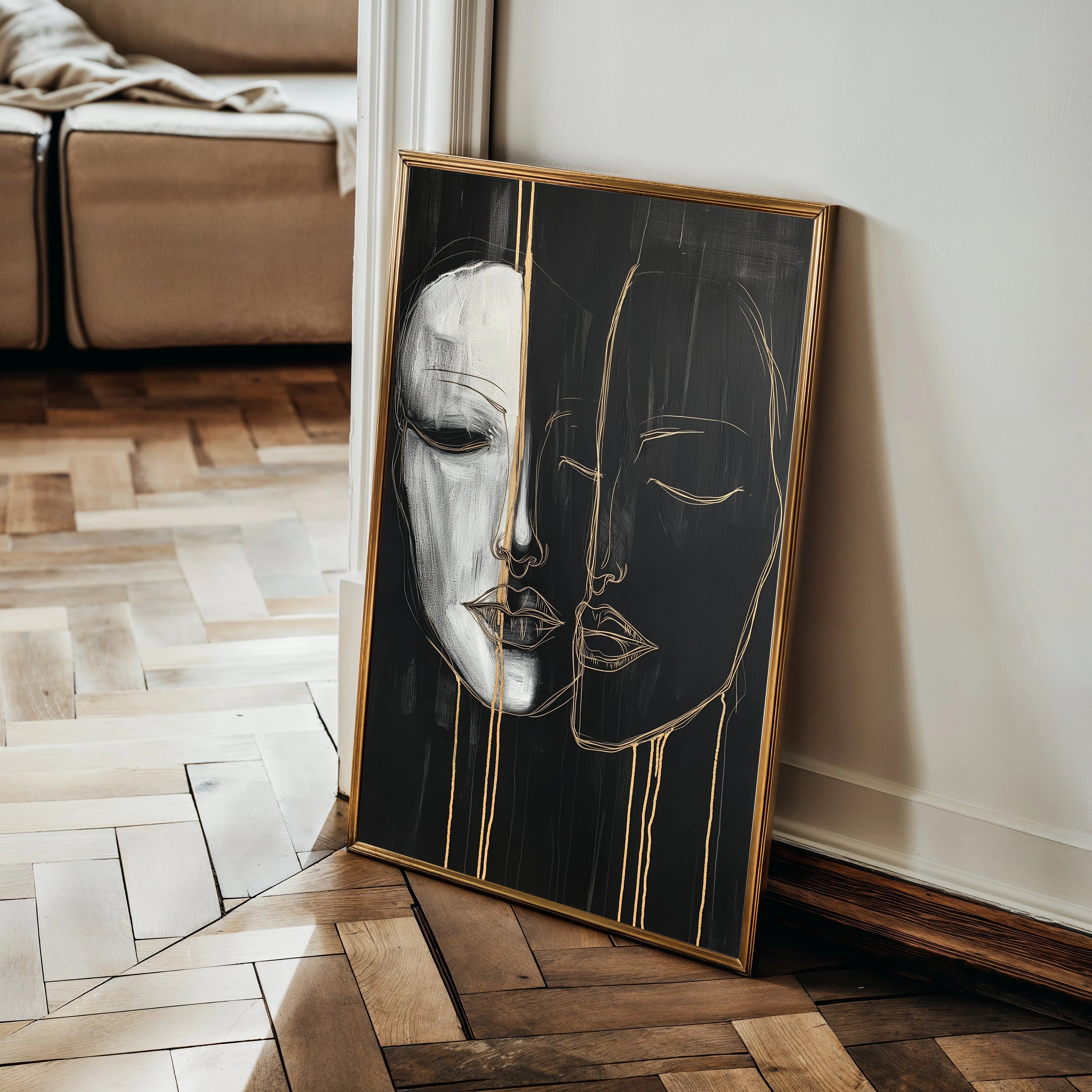 Portrait 037 Canvas Art 60 x 40 cm / Black