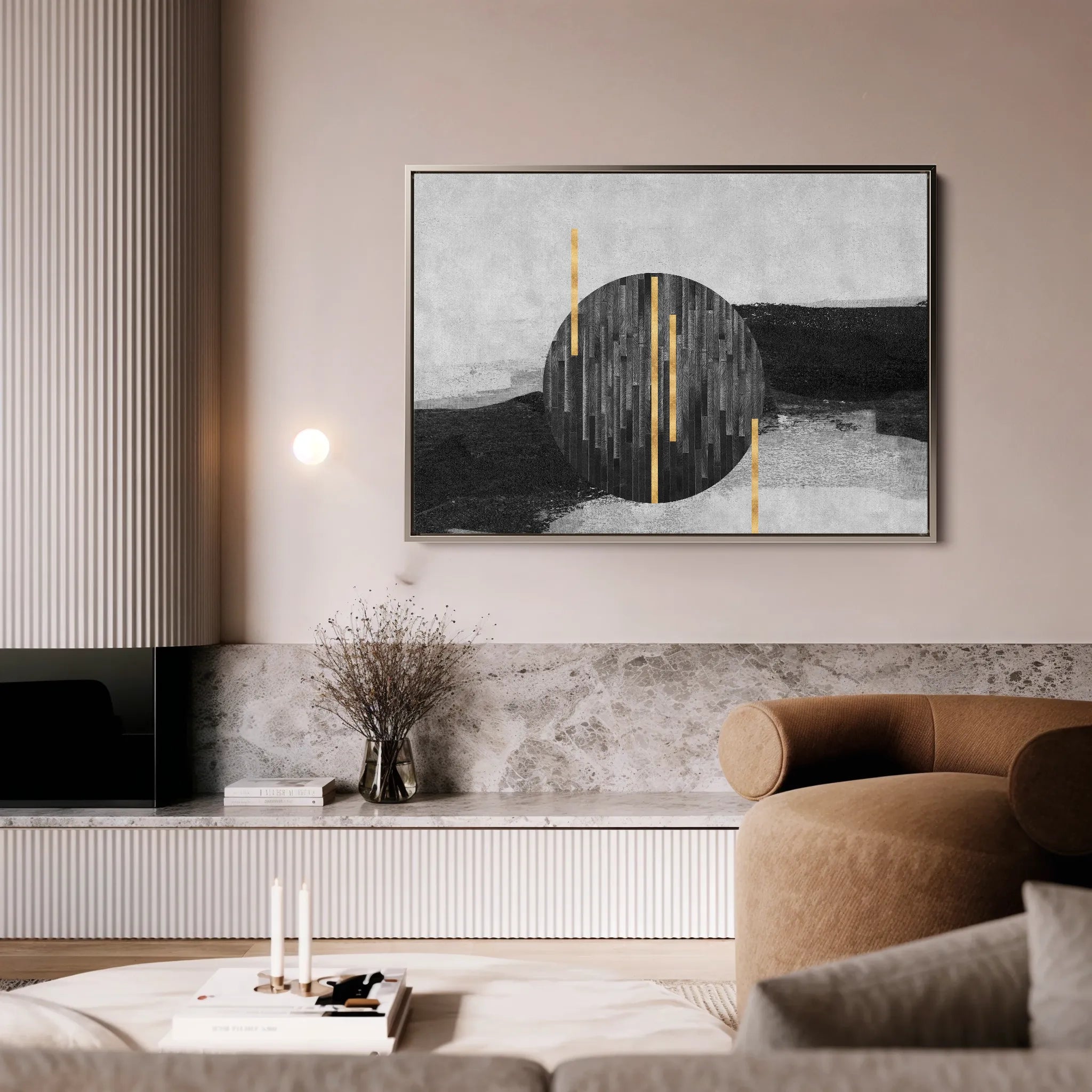 Abstract 038 Canvas Art 60 x 40 cm / Black