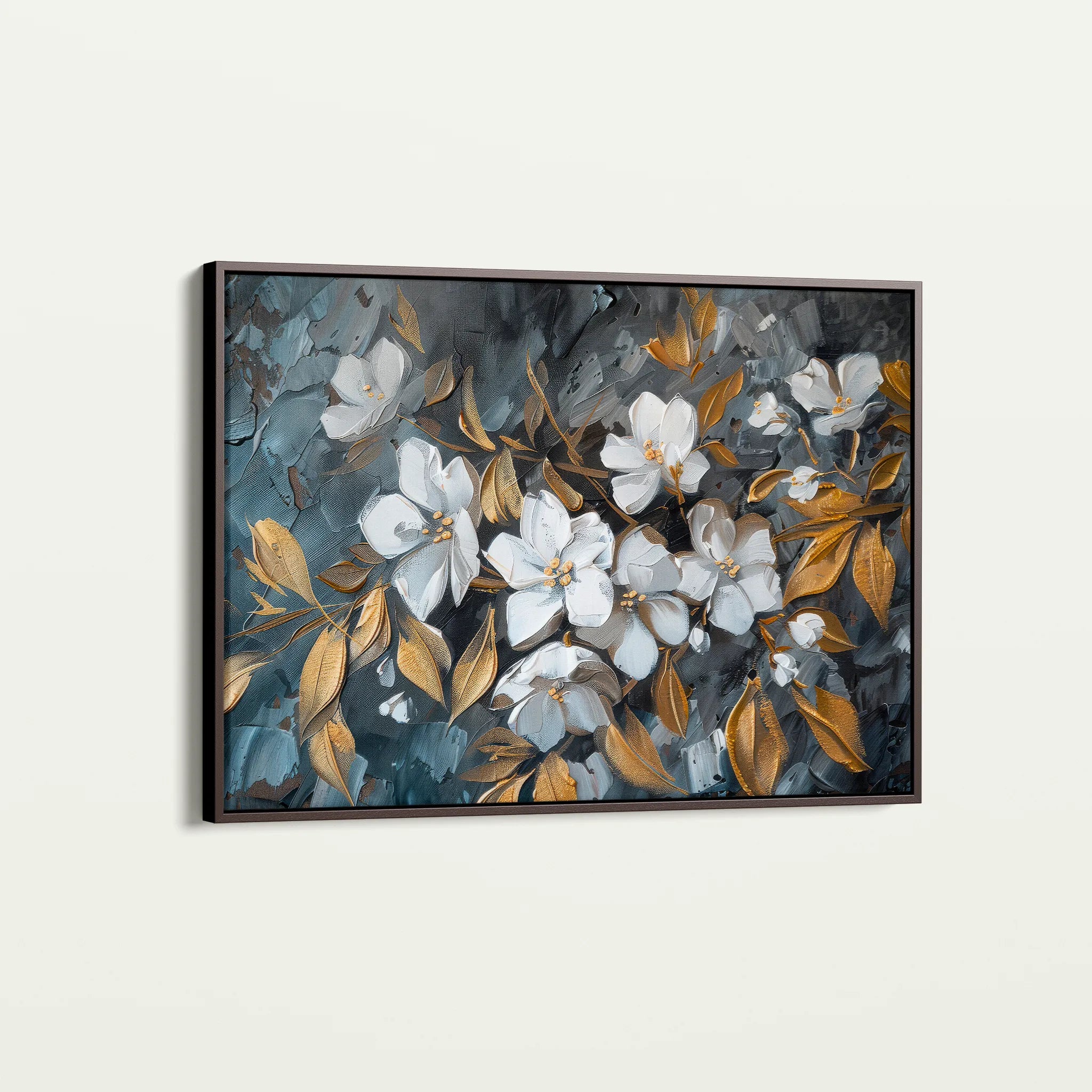 Floral 038 Canvas Art 60 x 40 cm / Black