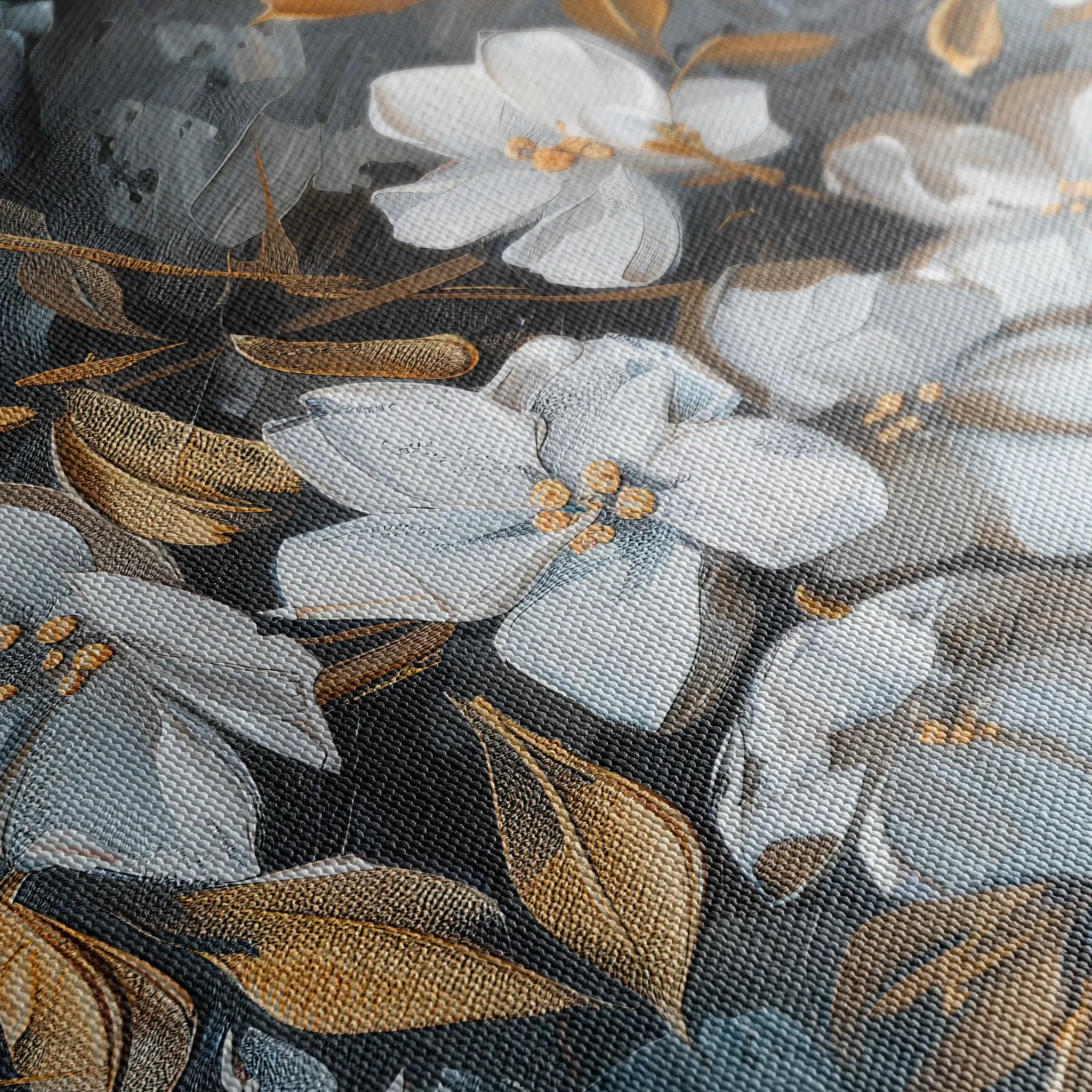 Floral 038 Canvas Art 60 x 40 cm / Black