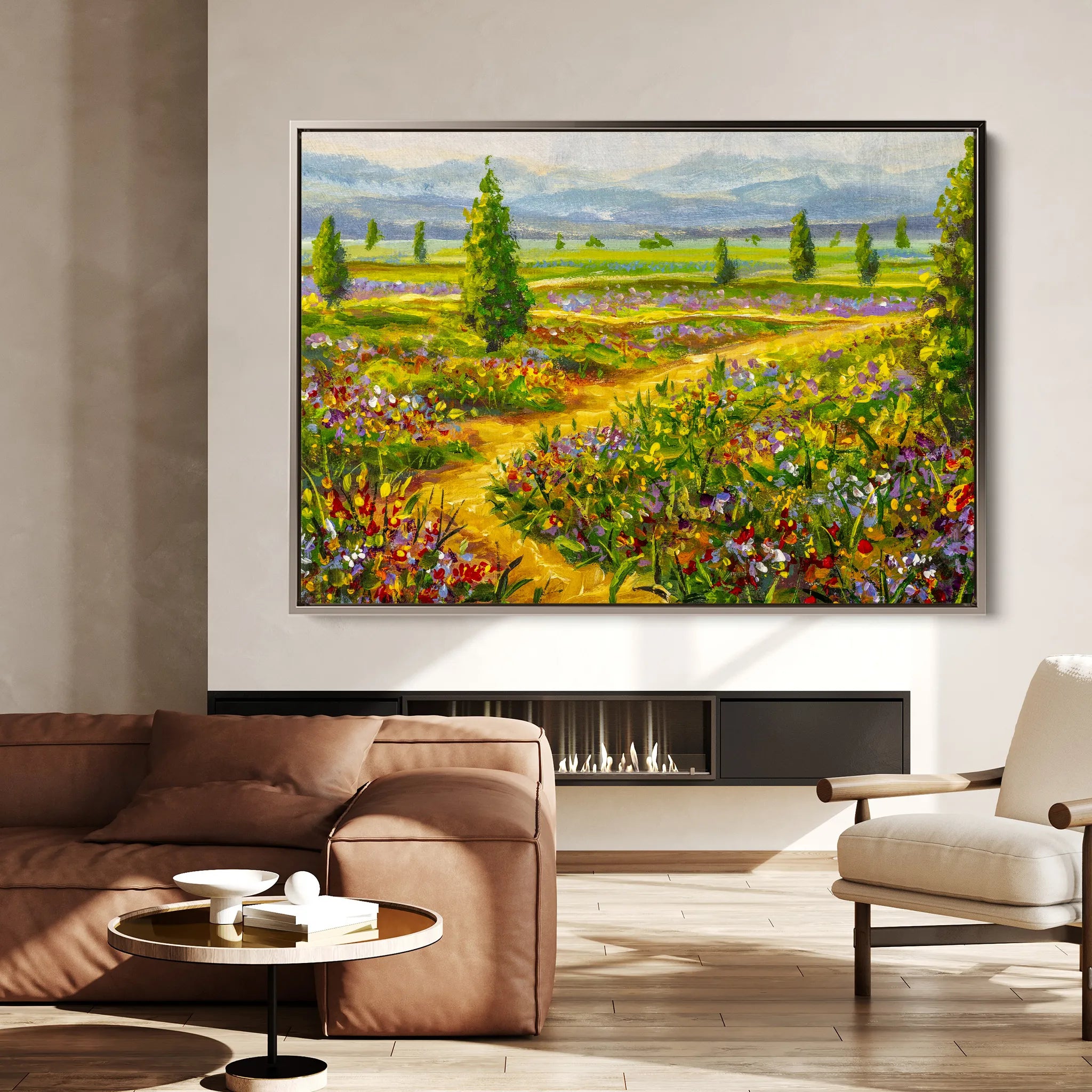 Landscape 038 Canvas Art 60 x 40 cm / Black