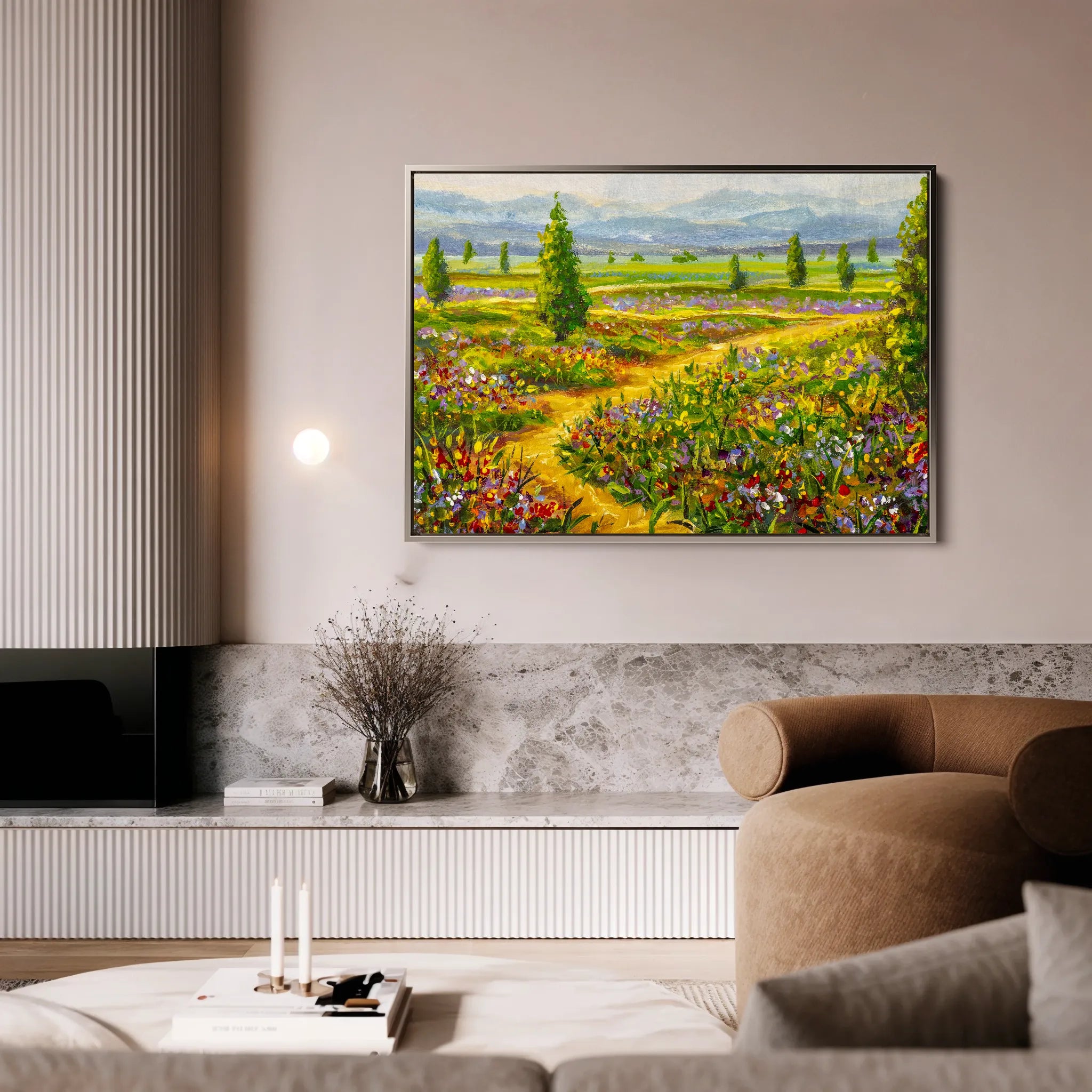Landscape 038 Canvas Art 60 x 40 cm / Black