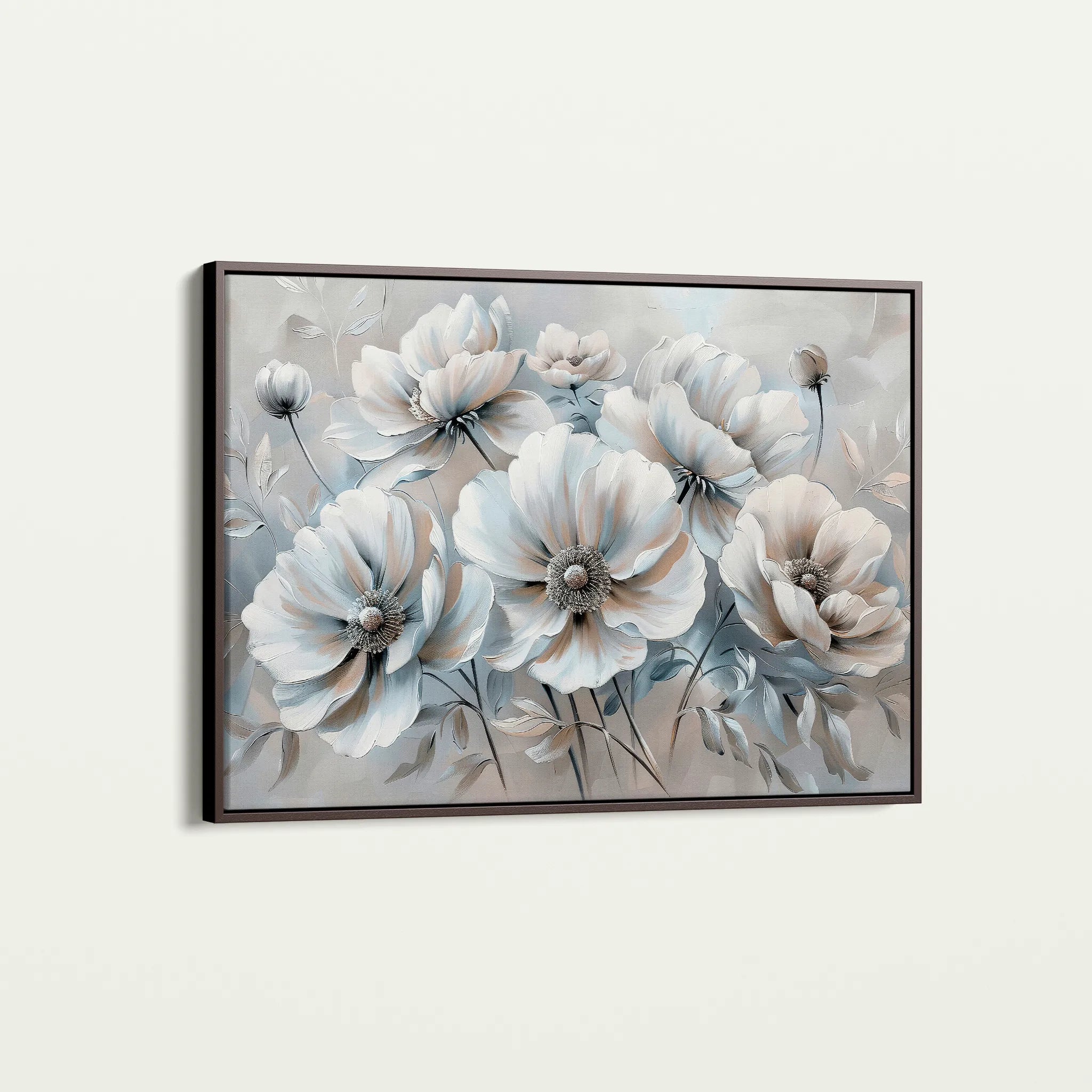 Floral 039 Canvas Art 60 x 40 cm / Black