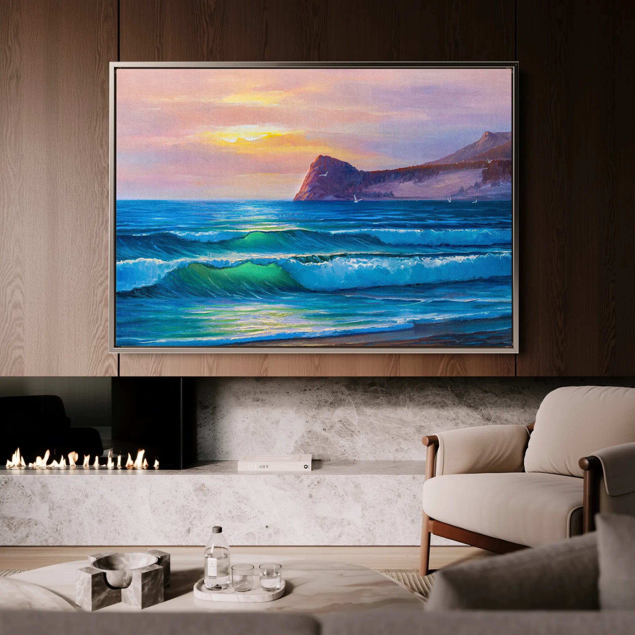 Landscape 039 Canvas Art 60 x 40 cm / Black