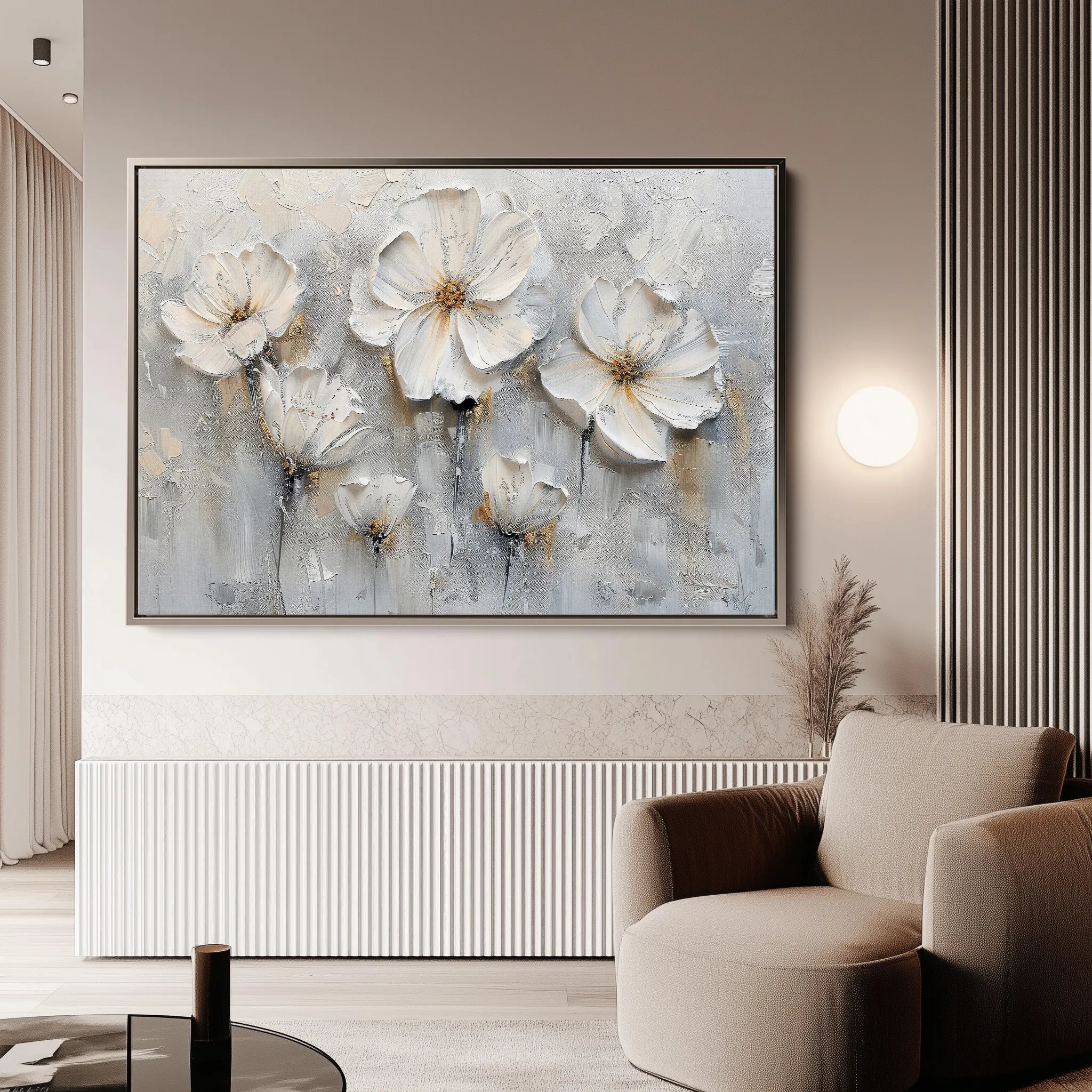 Floral 040 Canvas Art 60 x 40 cm / Black