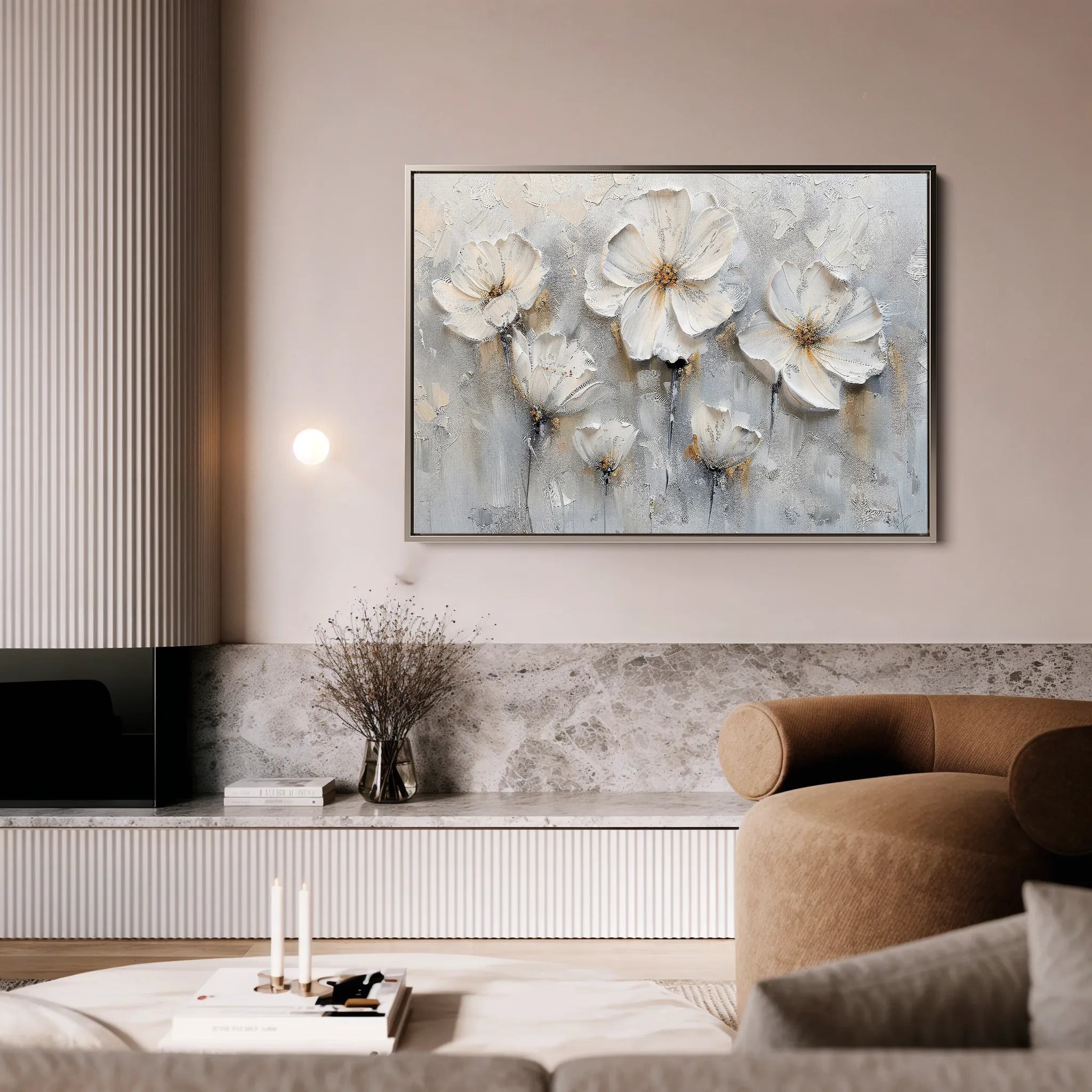 Floral 040 Canvas Art 60 x 40 cm / Black