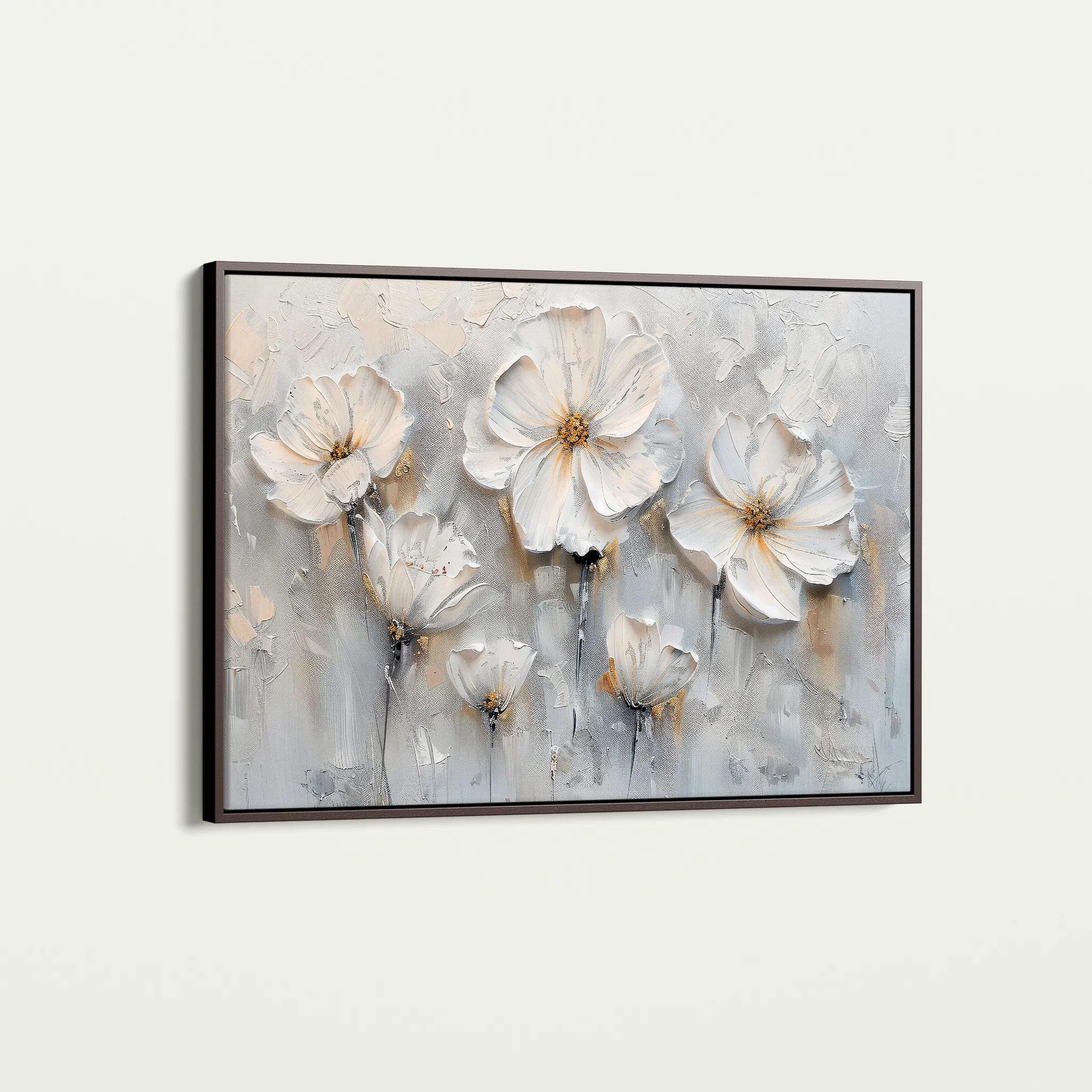 Floral 040 Canvas Art 60 x 40 cm / Black