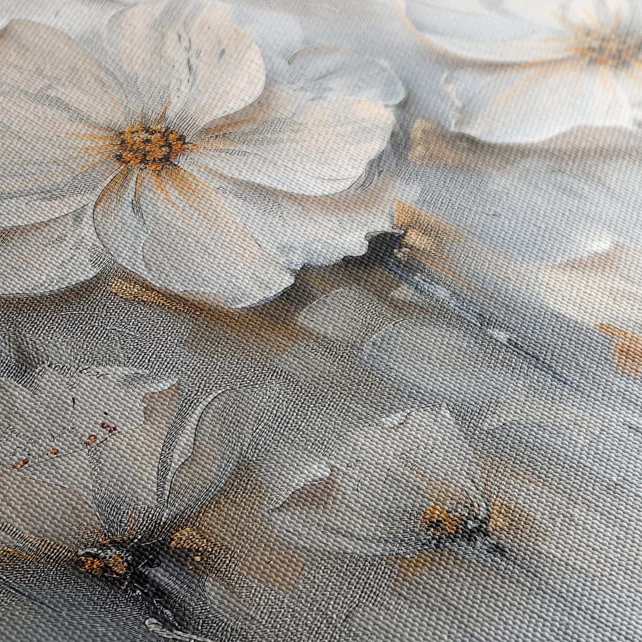 Floral 040 Canvas Art 60 x 40 cm / Black