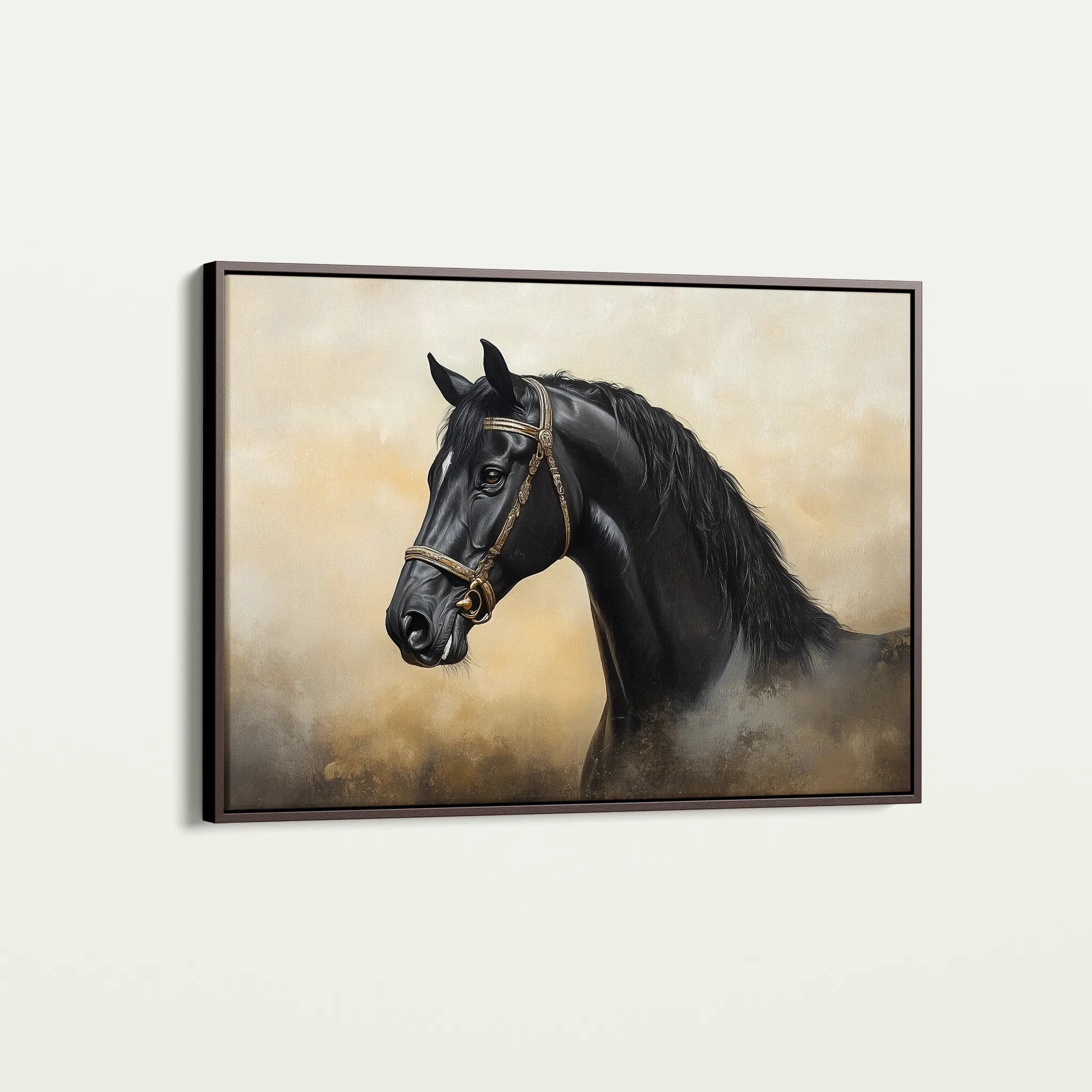 Horses 040 Canvas Art 60 x 40 cm / Black