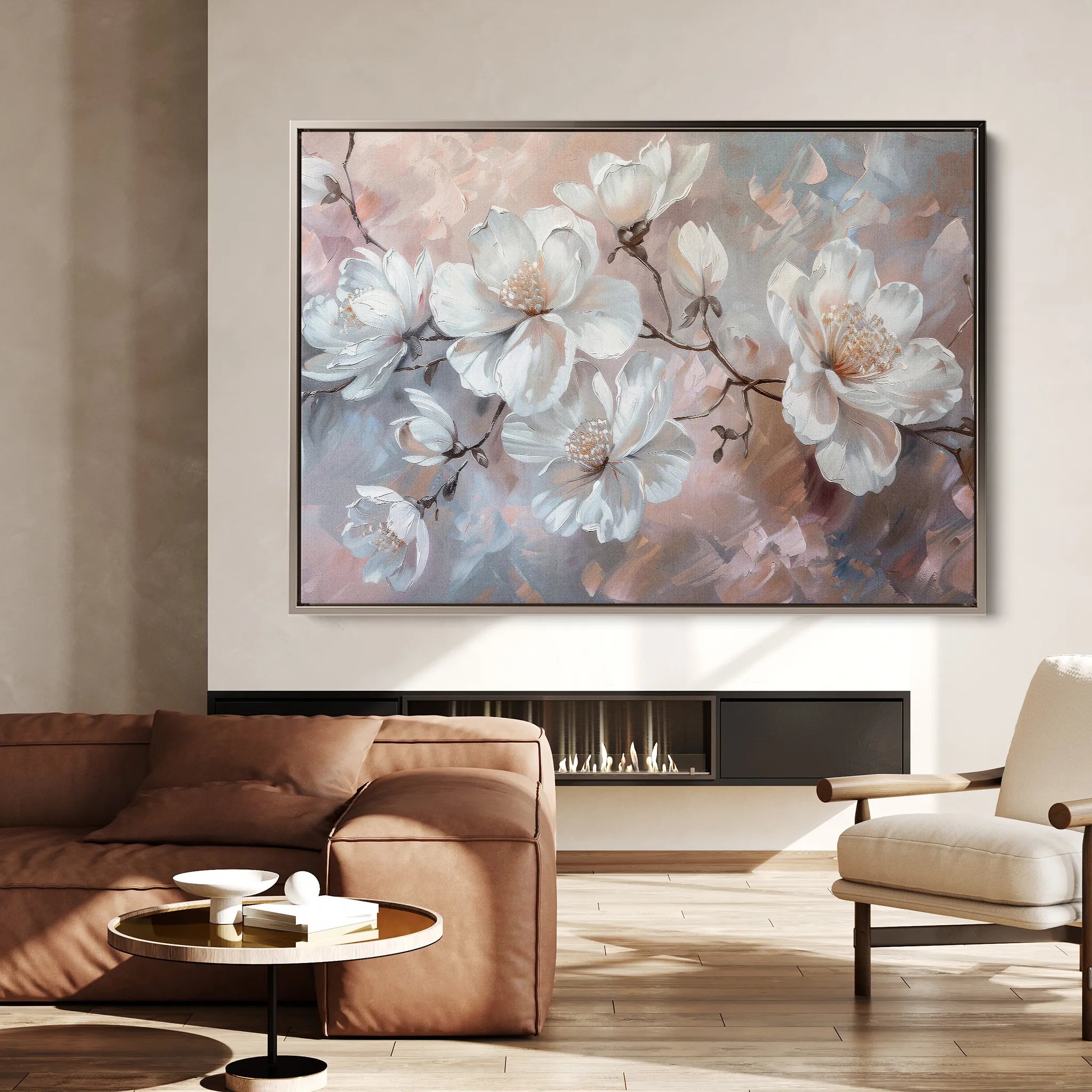 Floral 041 Canvas Art 60 x 40 cm / Black