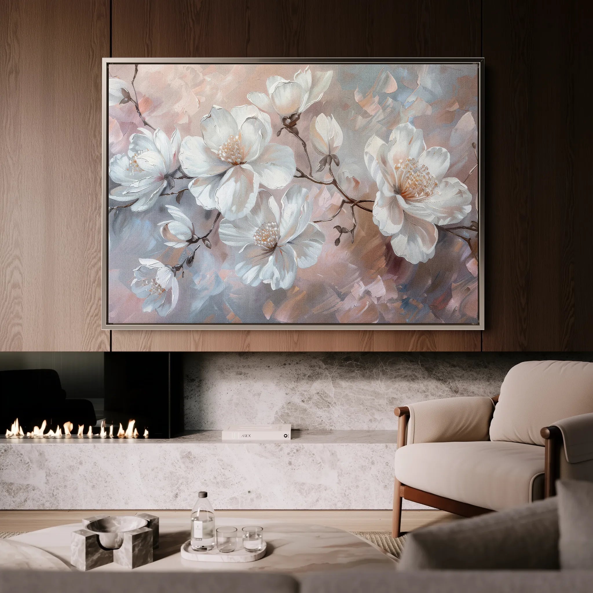 Floral 041 Canvas Art 60 x 40 cm / Black