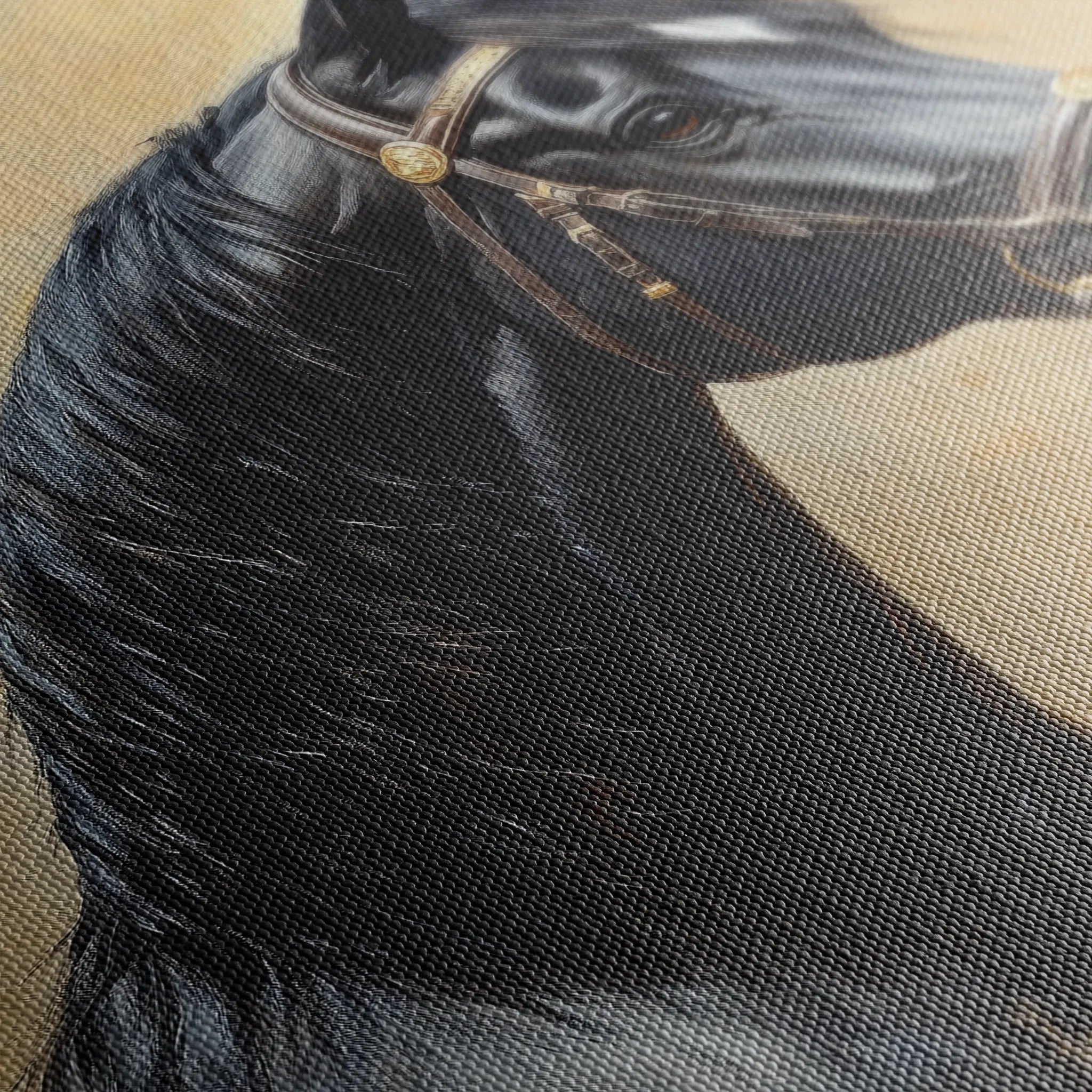 Horses 041 Canvas Art 60 x 40 cm / Black