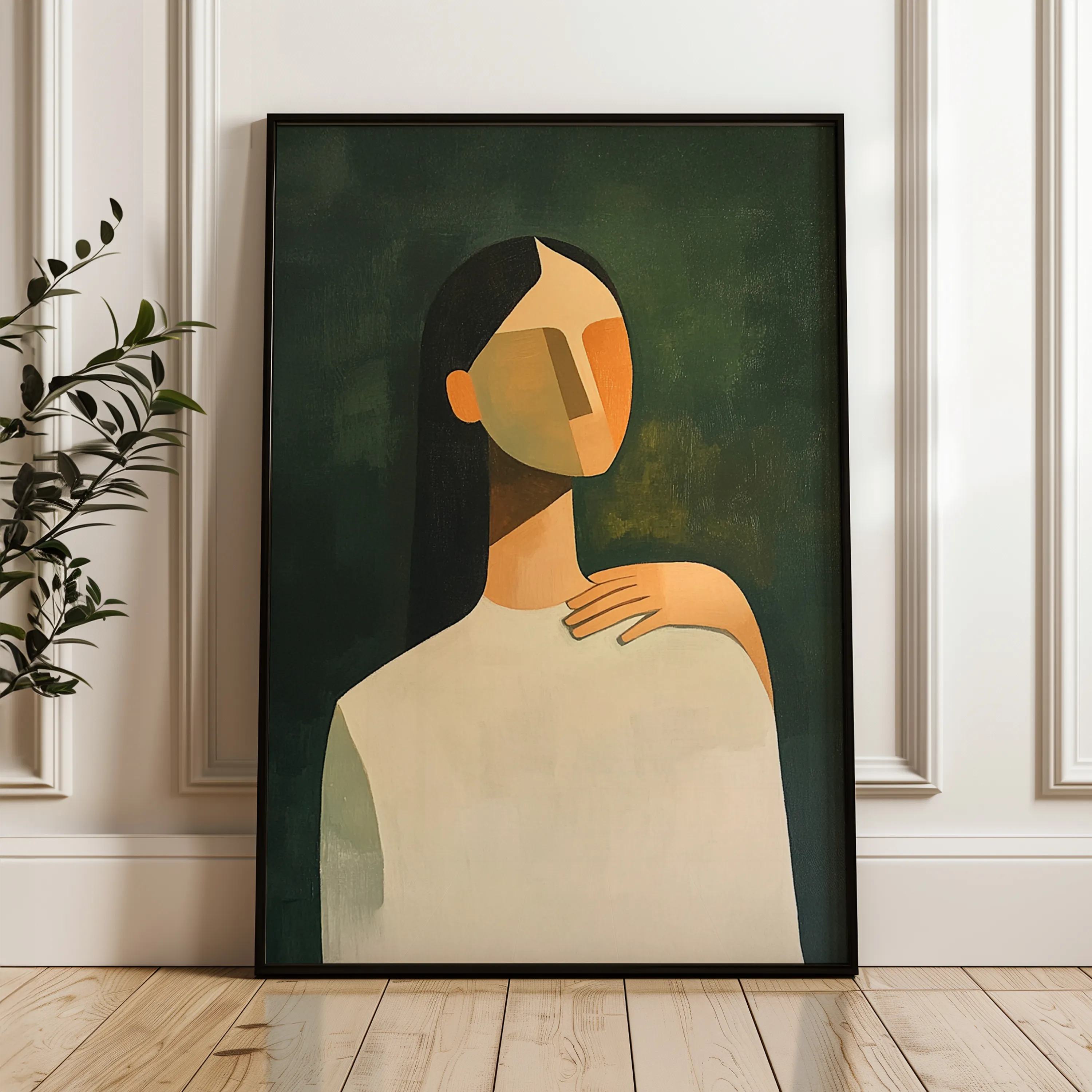 Portrait 041 Canvas Art 60 x 40 cm / Black