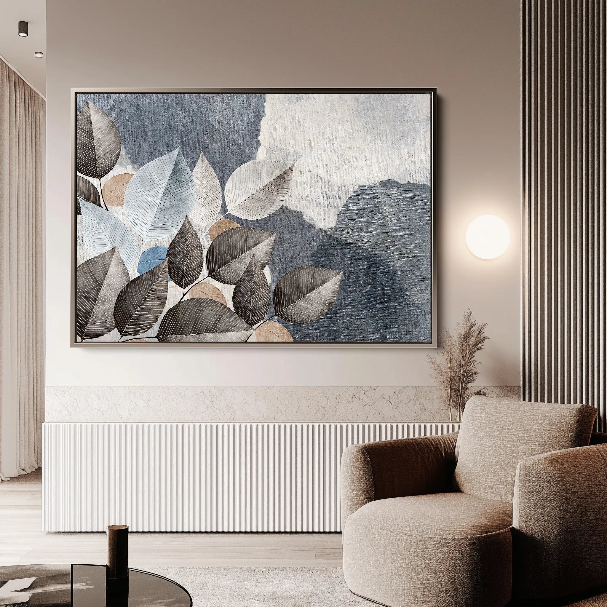 Floral 042 Canvas Art 60 x 40 cm / Black
