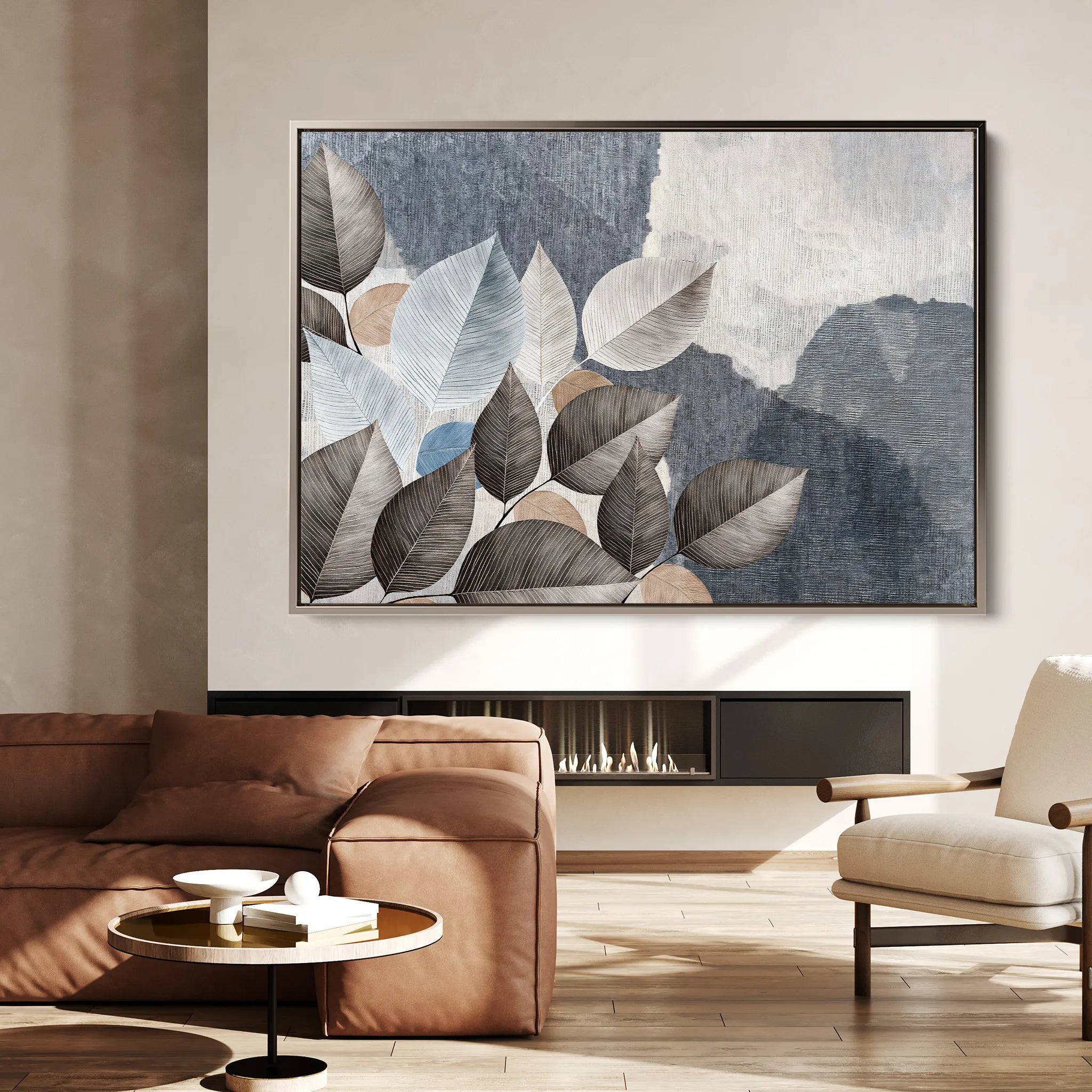 Floral 042 Canvas Art 60 x 40 cm / Black