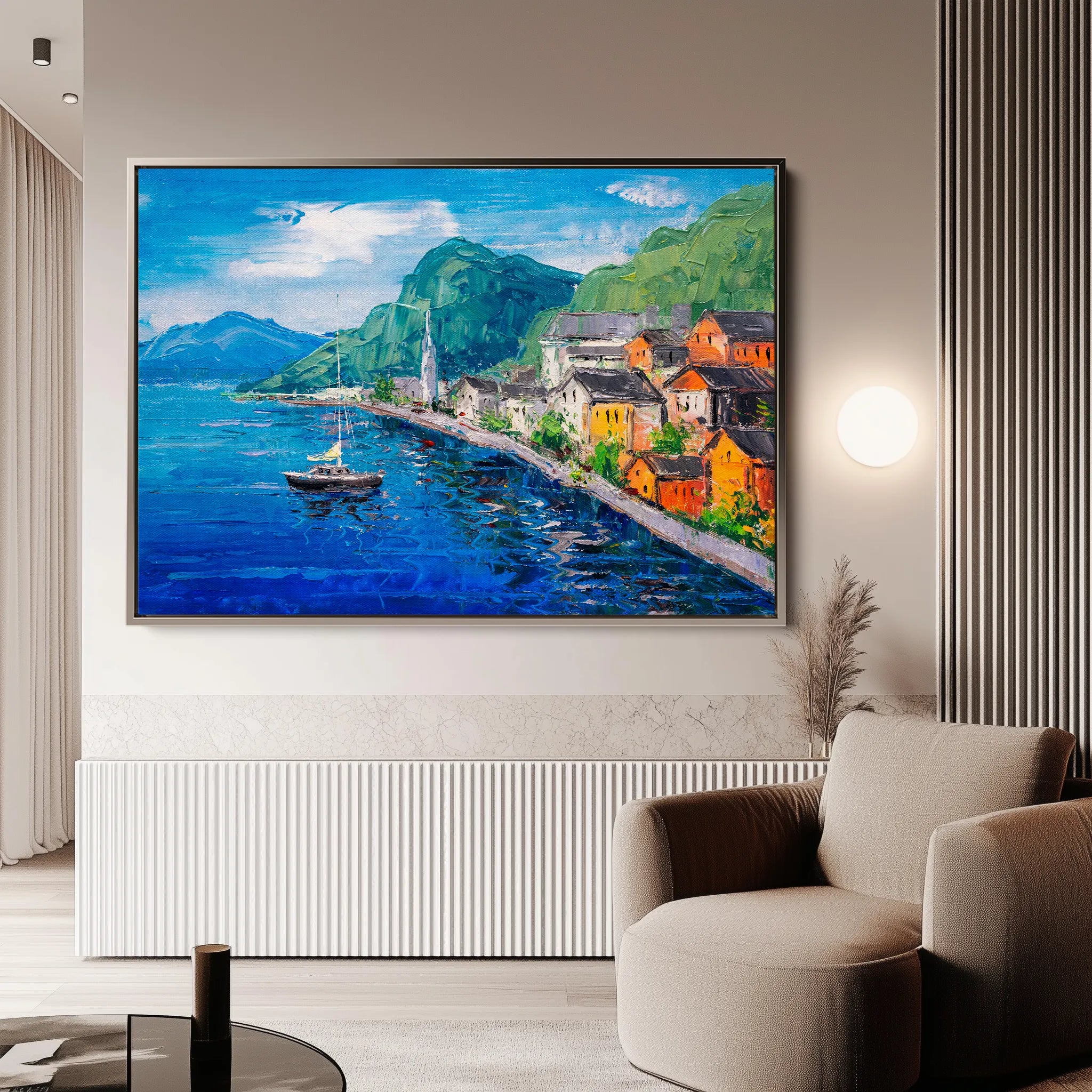 Landscape 042 Canvas Art 60 x 40 cm / Black