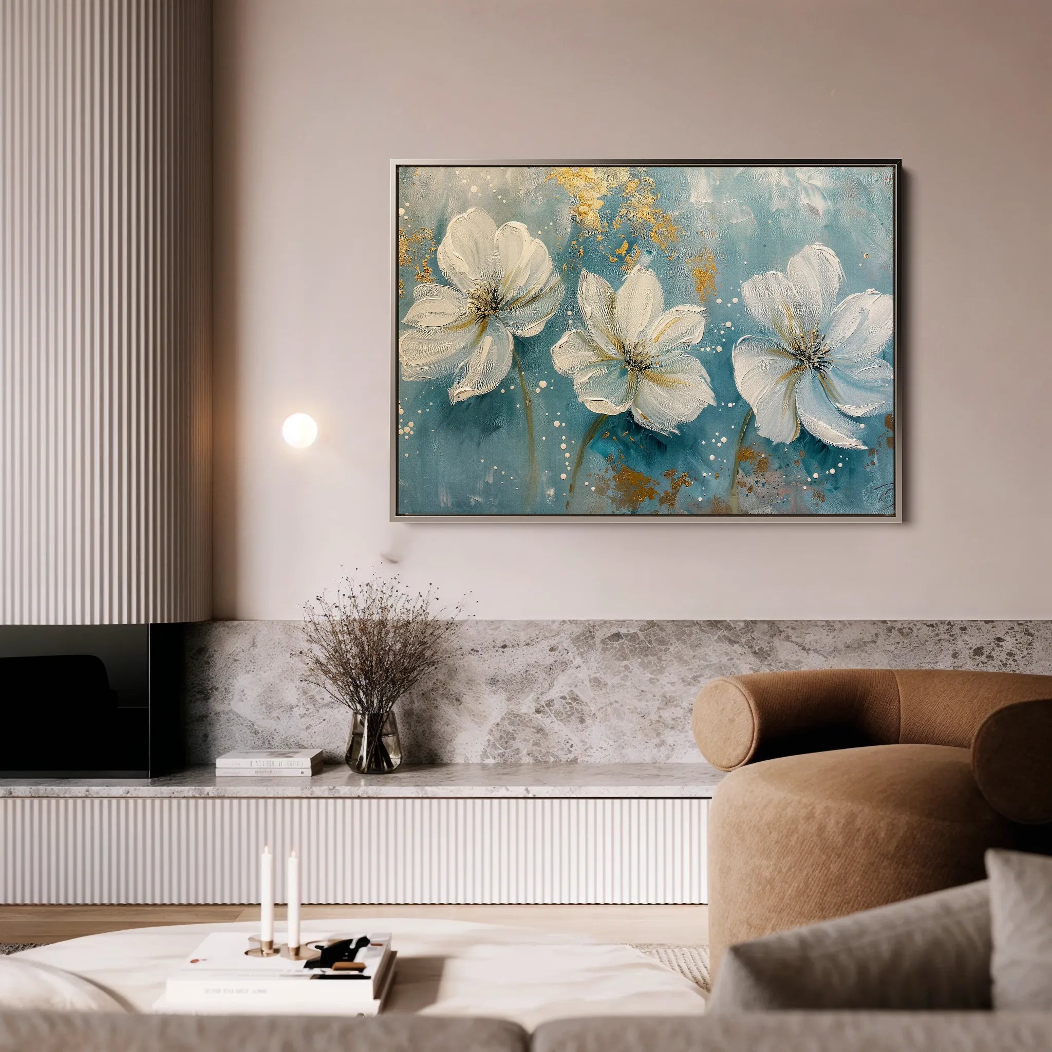 Floral 043 Canvas Art 60 x 40 cm / Black