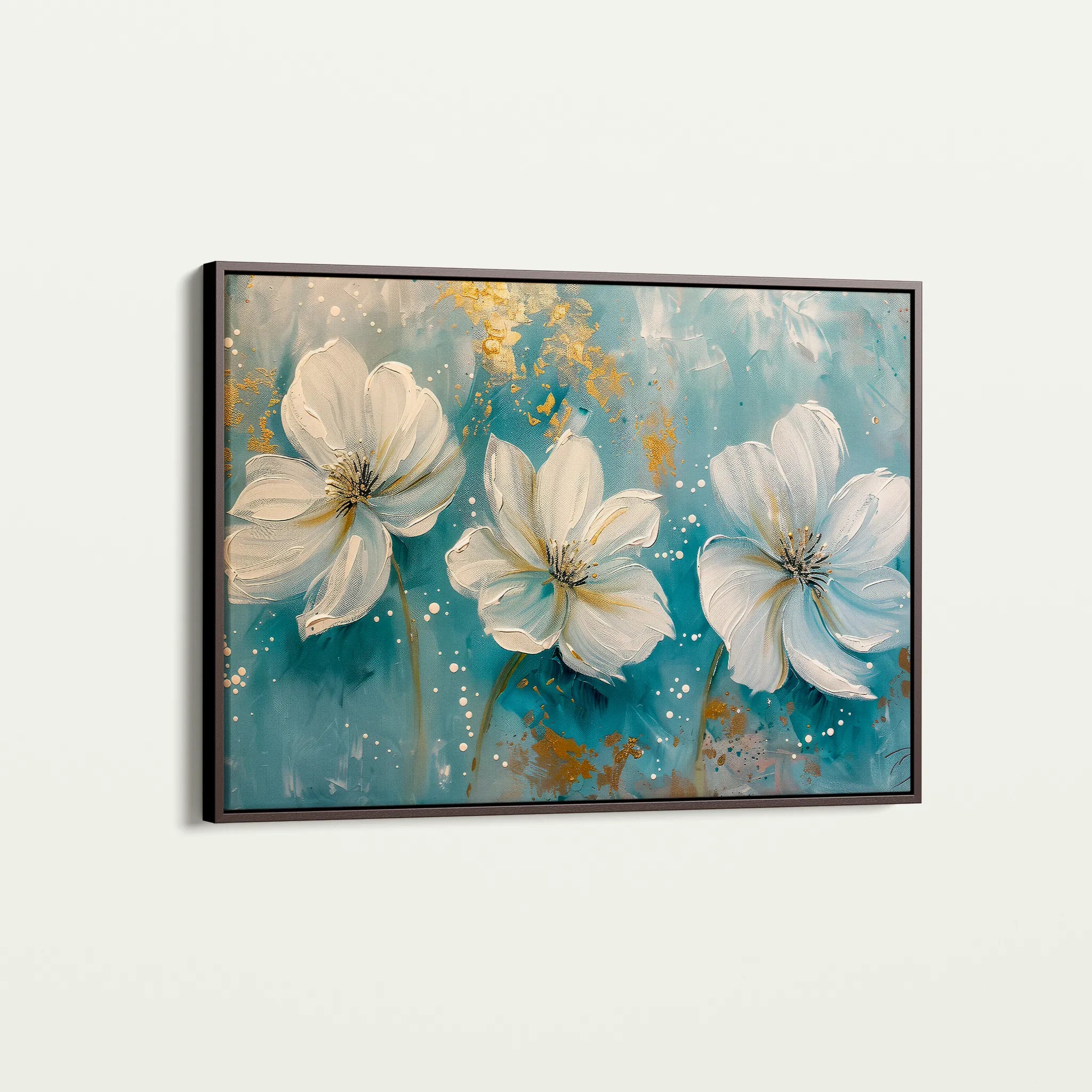 Floral 043 Canvas Art 60 x 40 cm / Black
