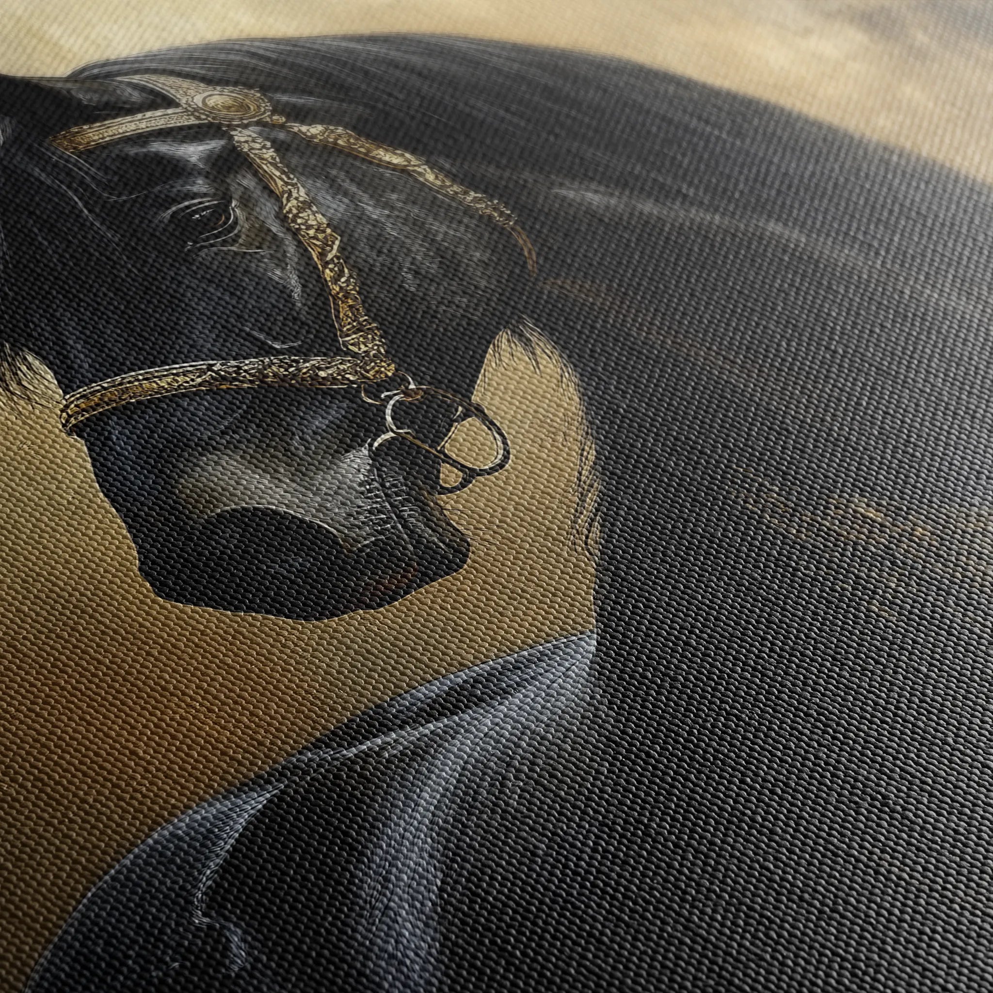 Horses 043 Canvas Art 60 x 40 cm / Black