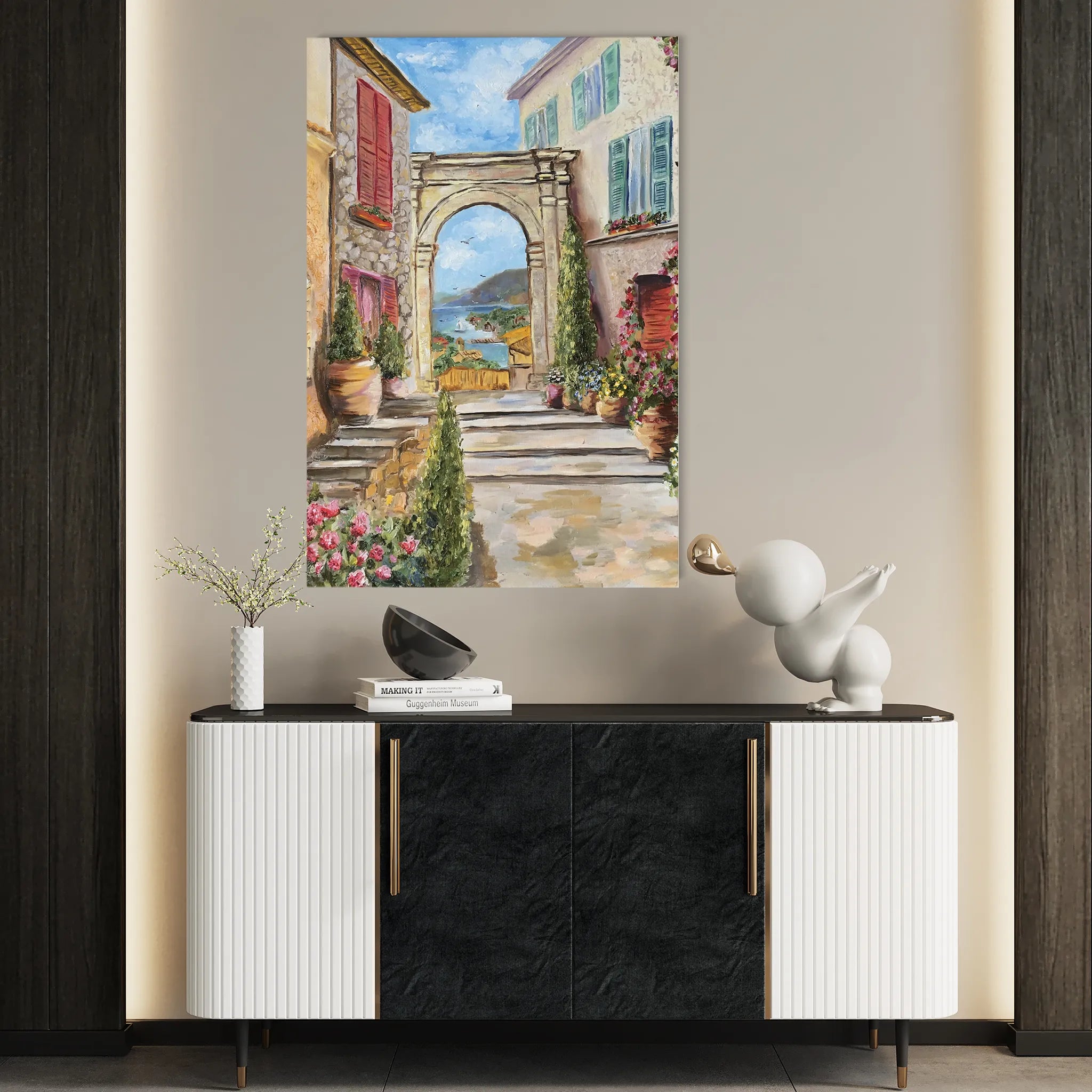 Landscape 043 Canvas Art 60 x 40 cm / Black