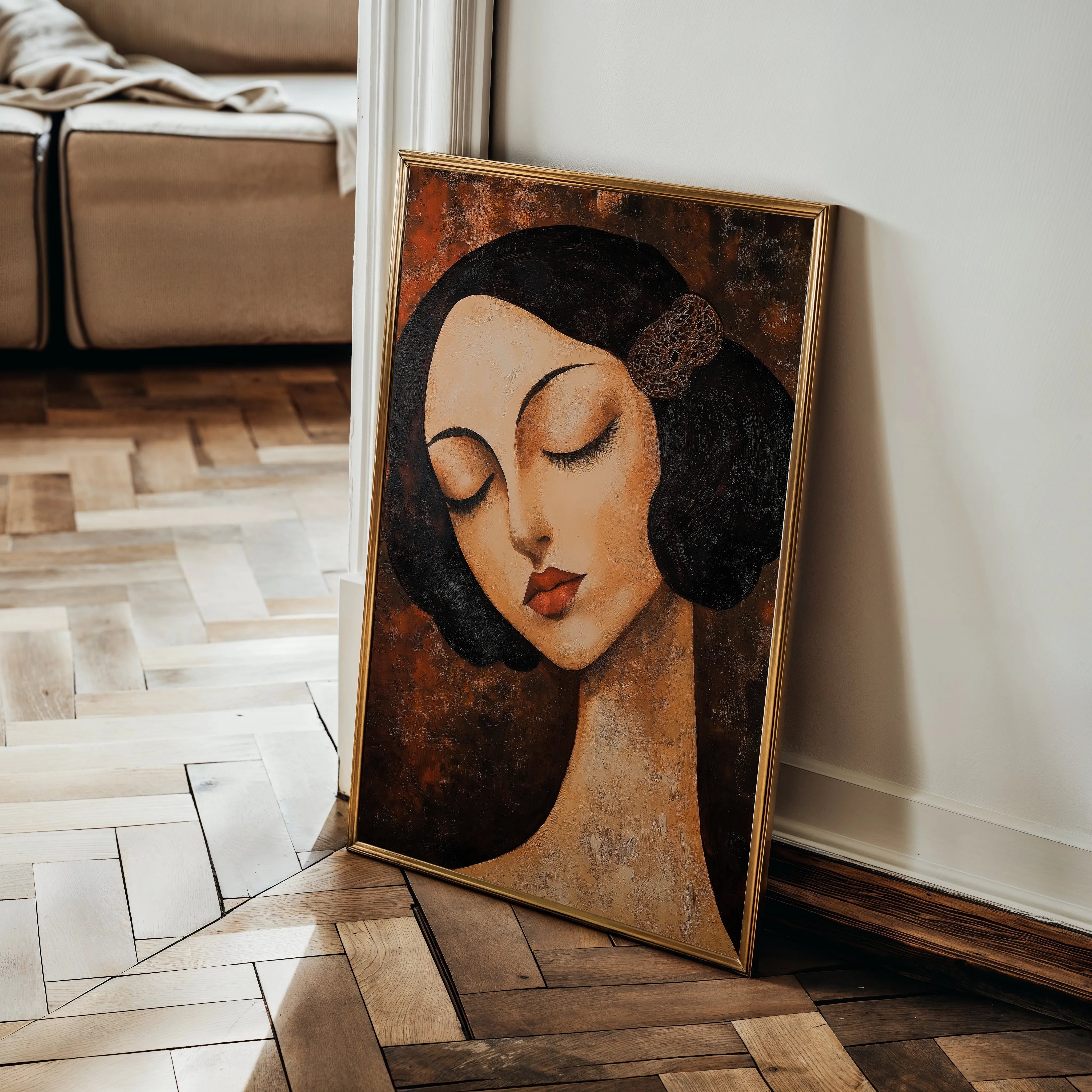 Portrait 043 Canvas Art 60 x 40 cm / Black