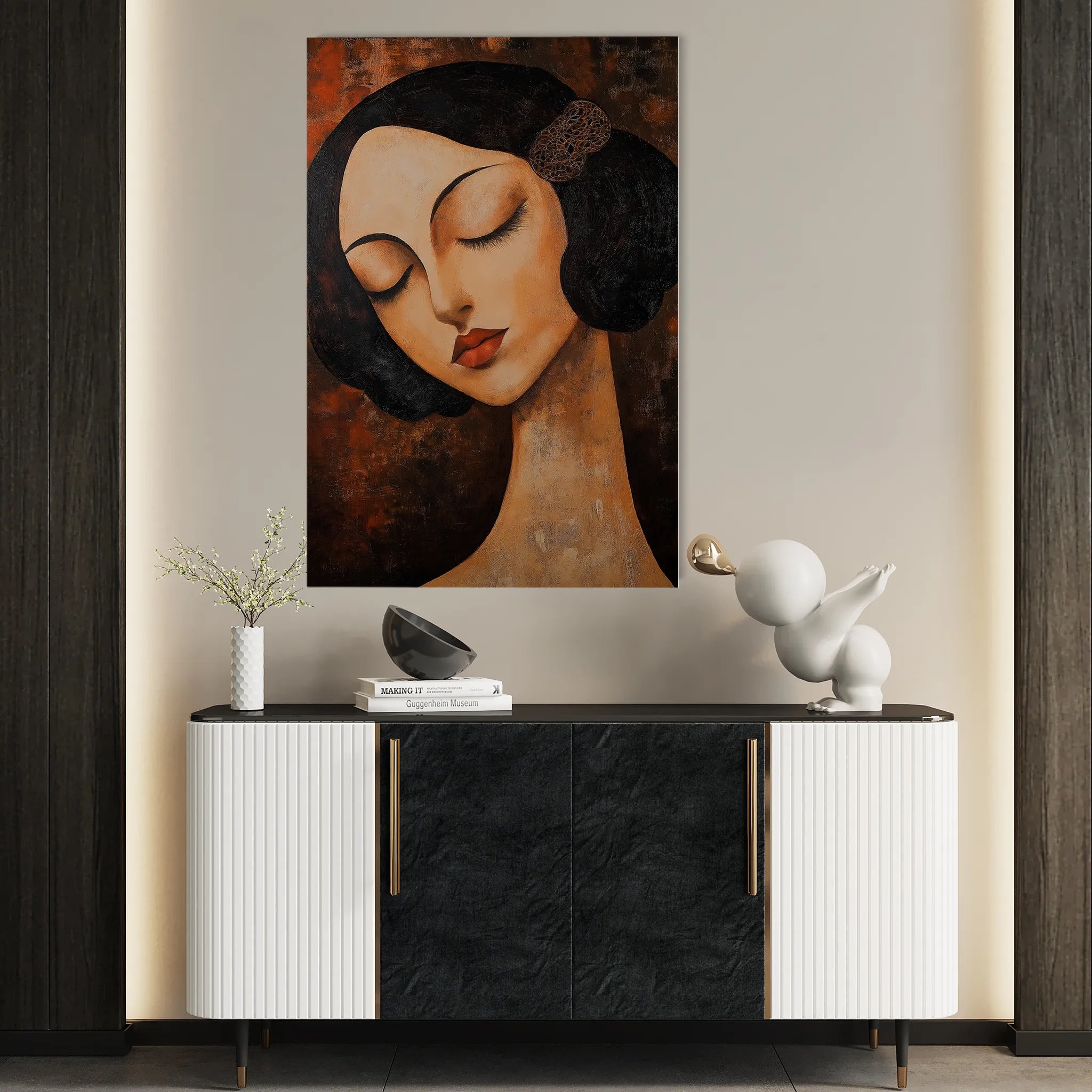 Portrait 043 Canvas Art 60 x 40 cm / Black