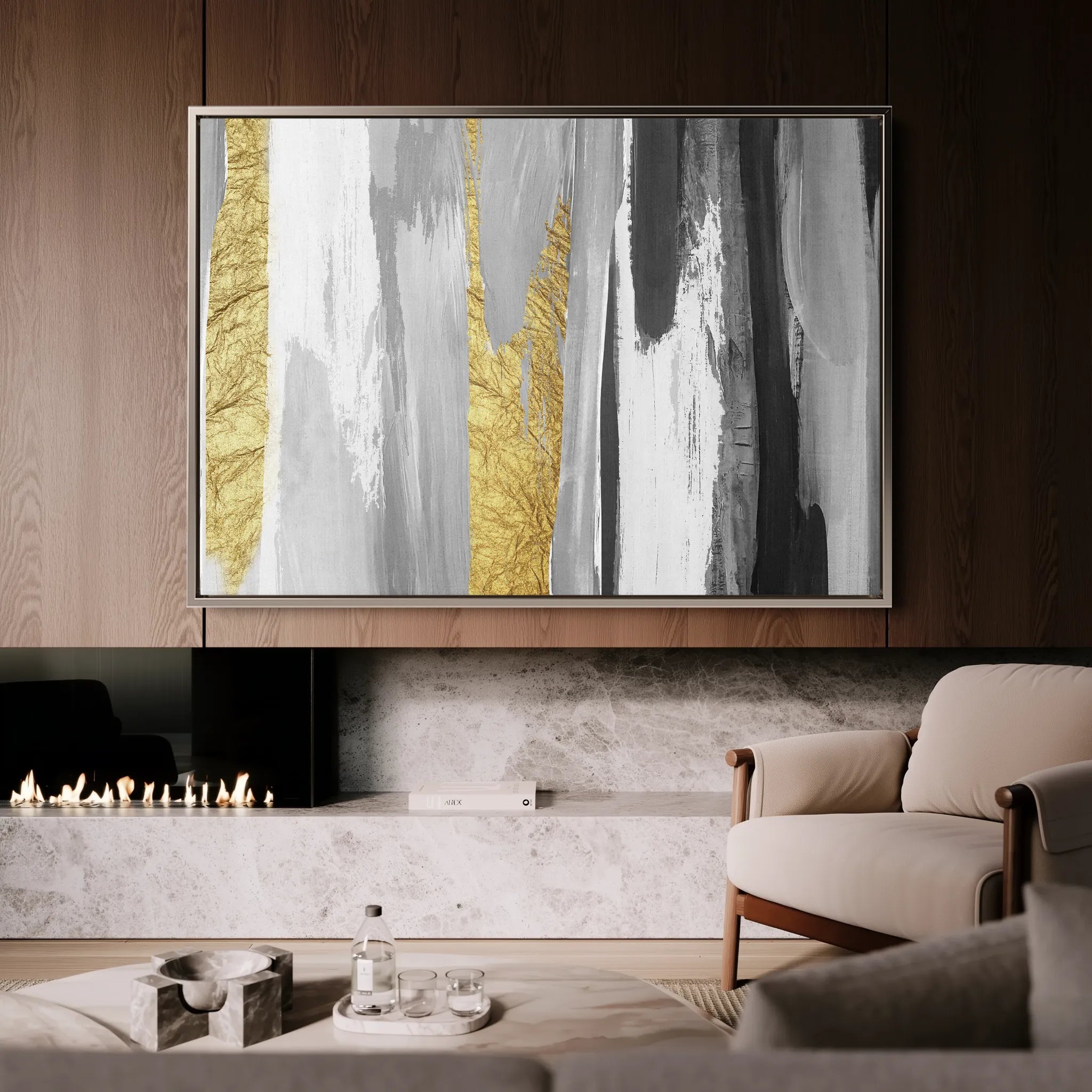 Abstract 044 Canvas Art 60 x 40 cm / Black