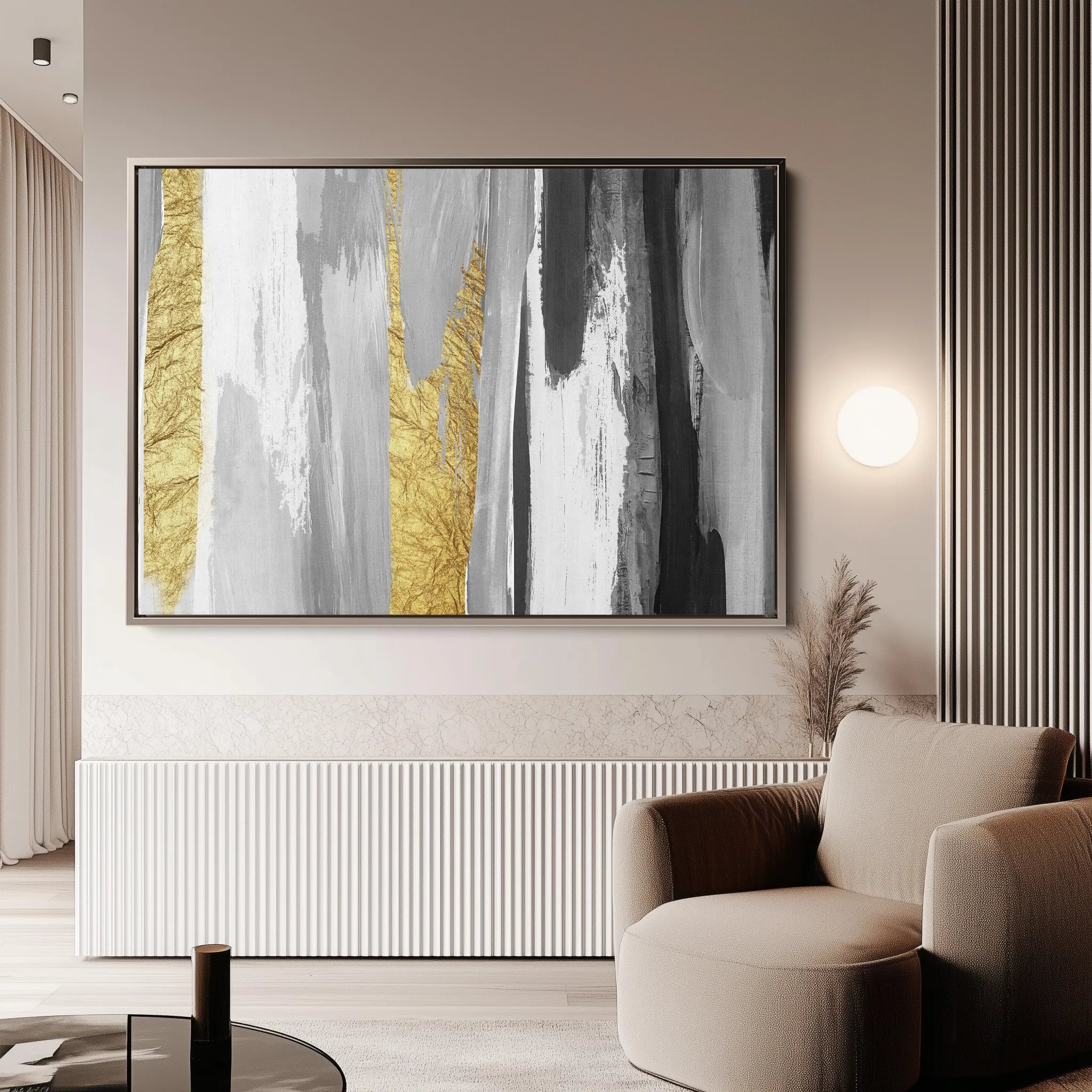 Abstract 044 Canvas Art 60 x 40 cm / Black