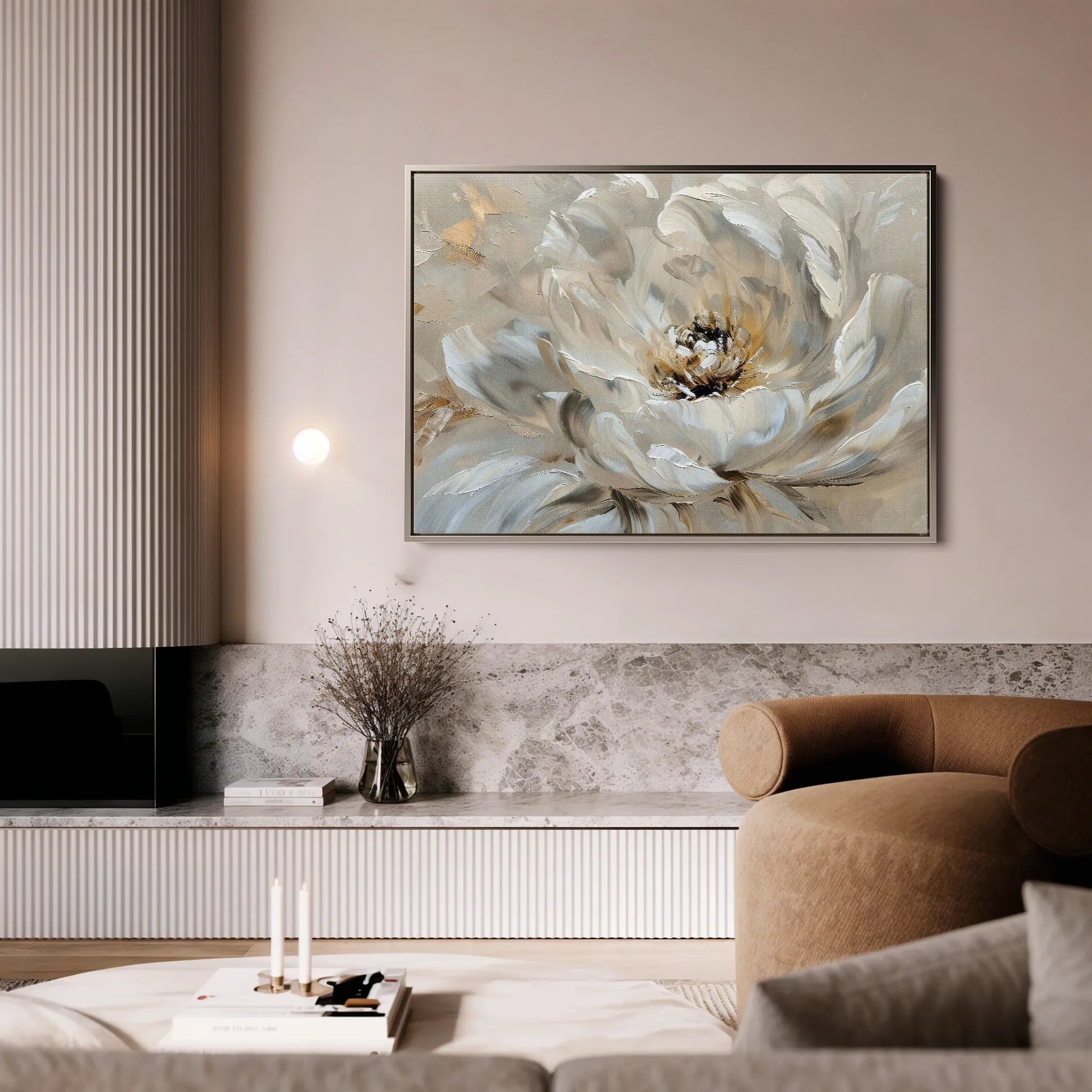 Floral 044 Canvas Art 60 x 40 cm / Black