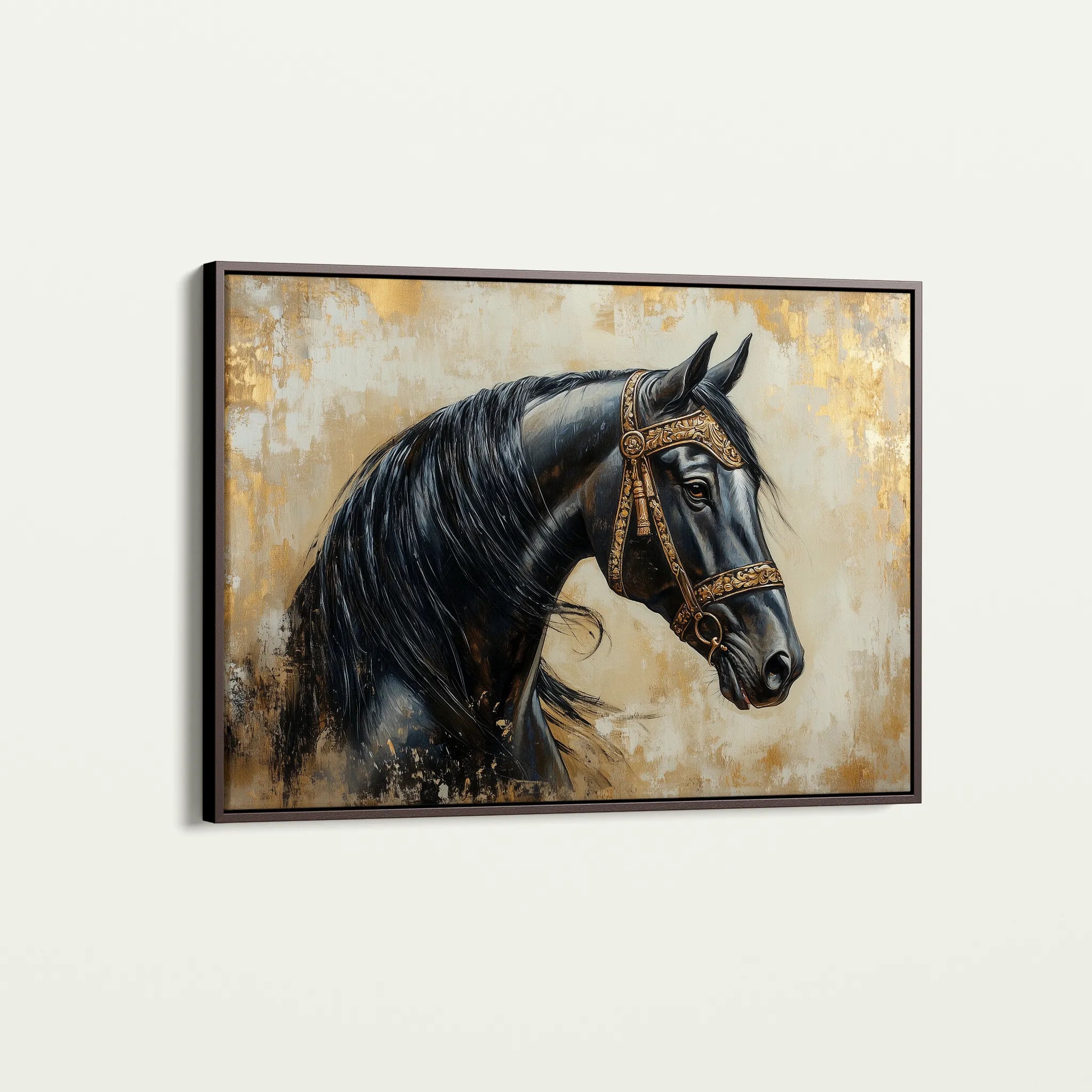 Horses 044 Canvas Art 60 x 40 cm / Black