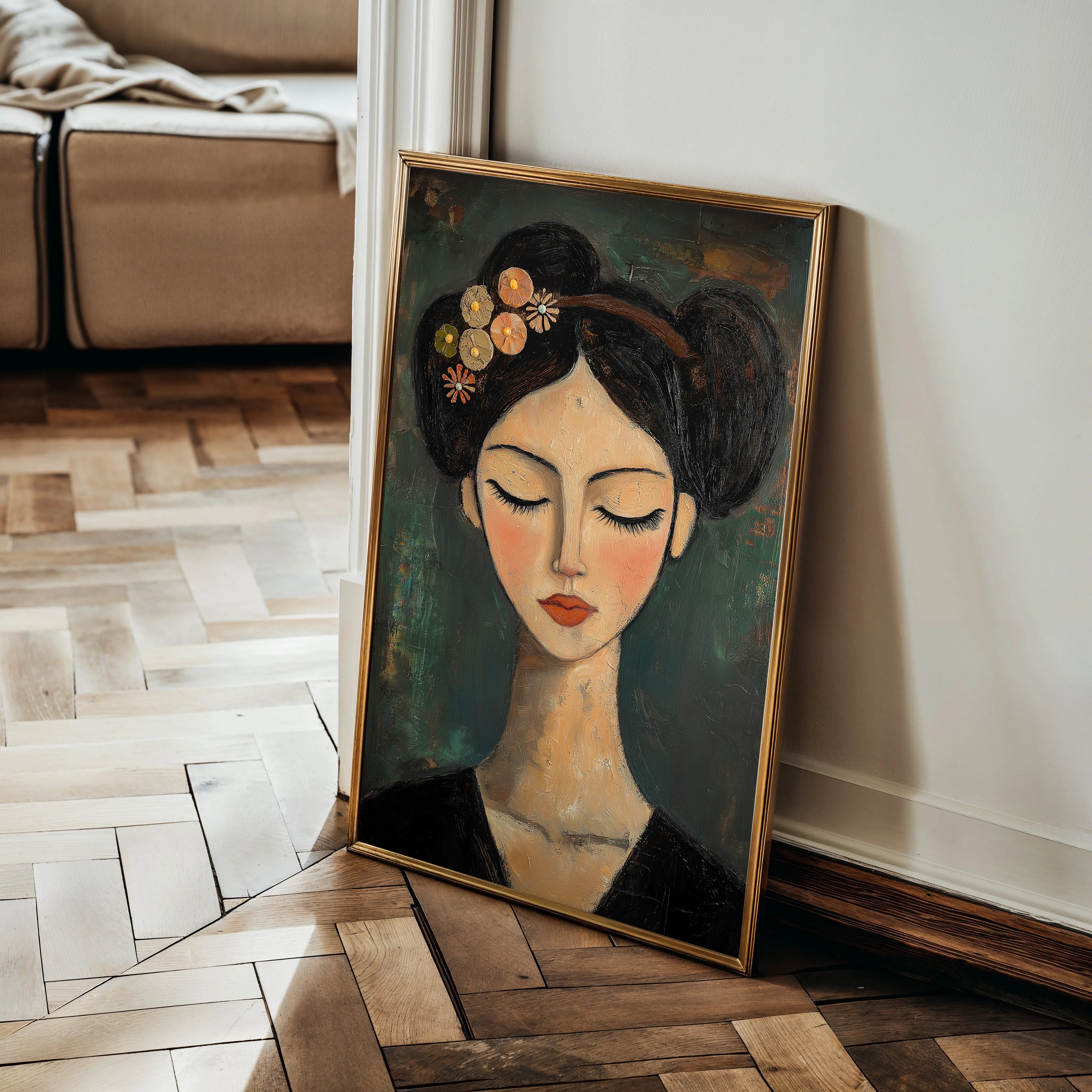 Portrait 044 Canvas Art 60 x 40 cm / Black