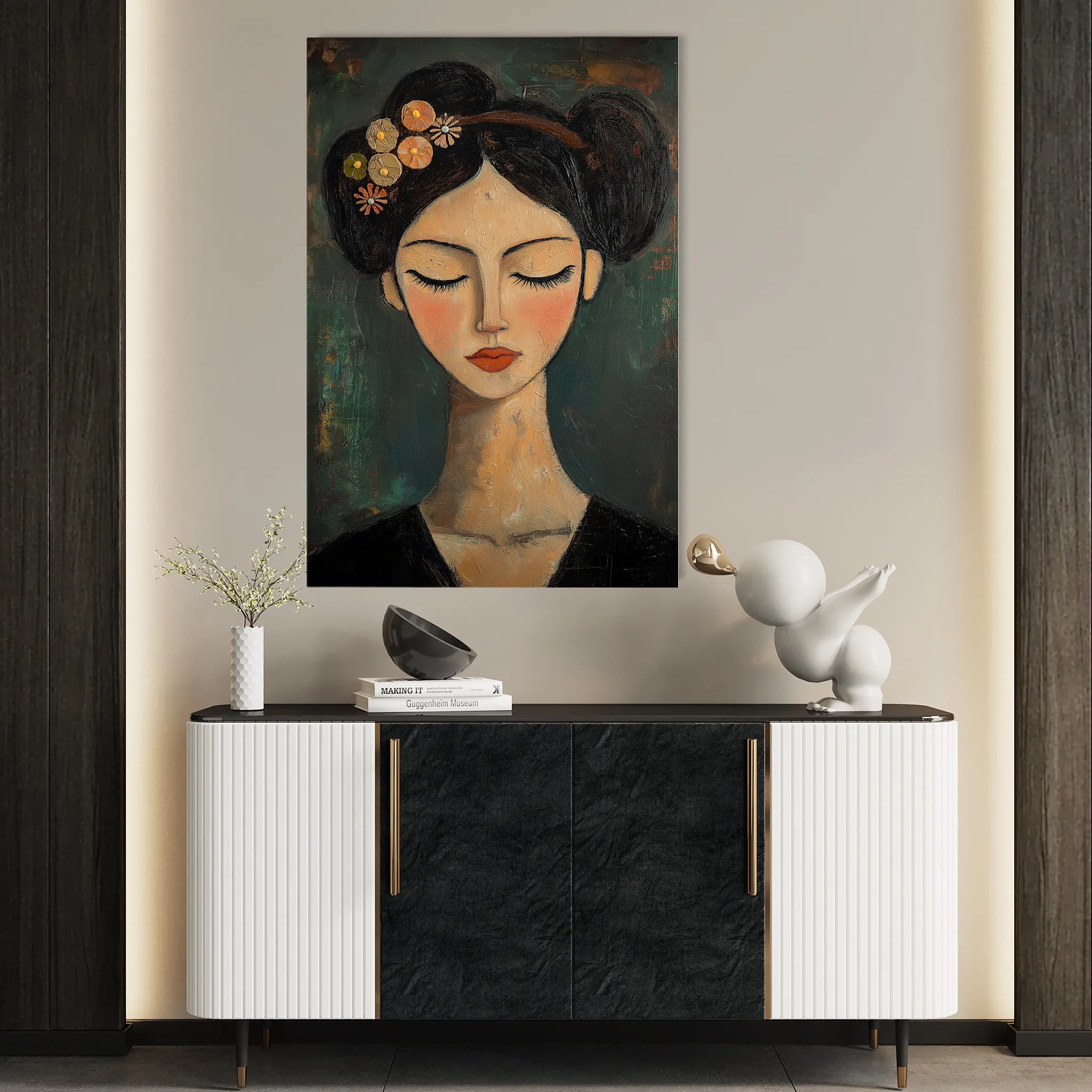 Portrait 044 Canvas Art 60 x 40 cm / Black